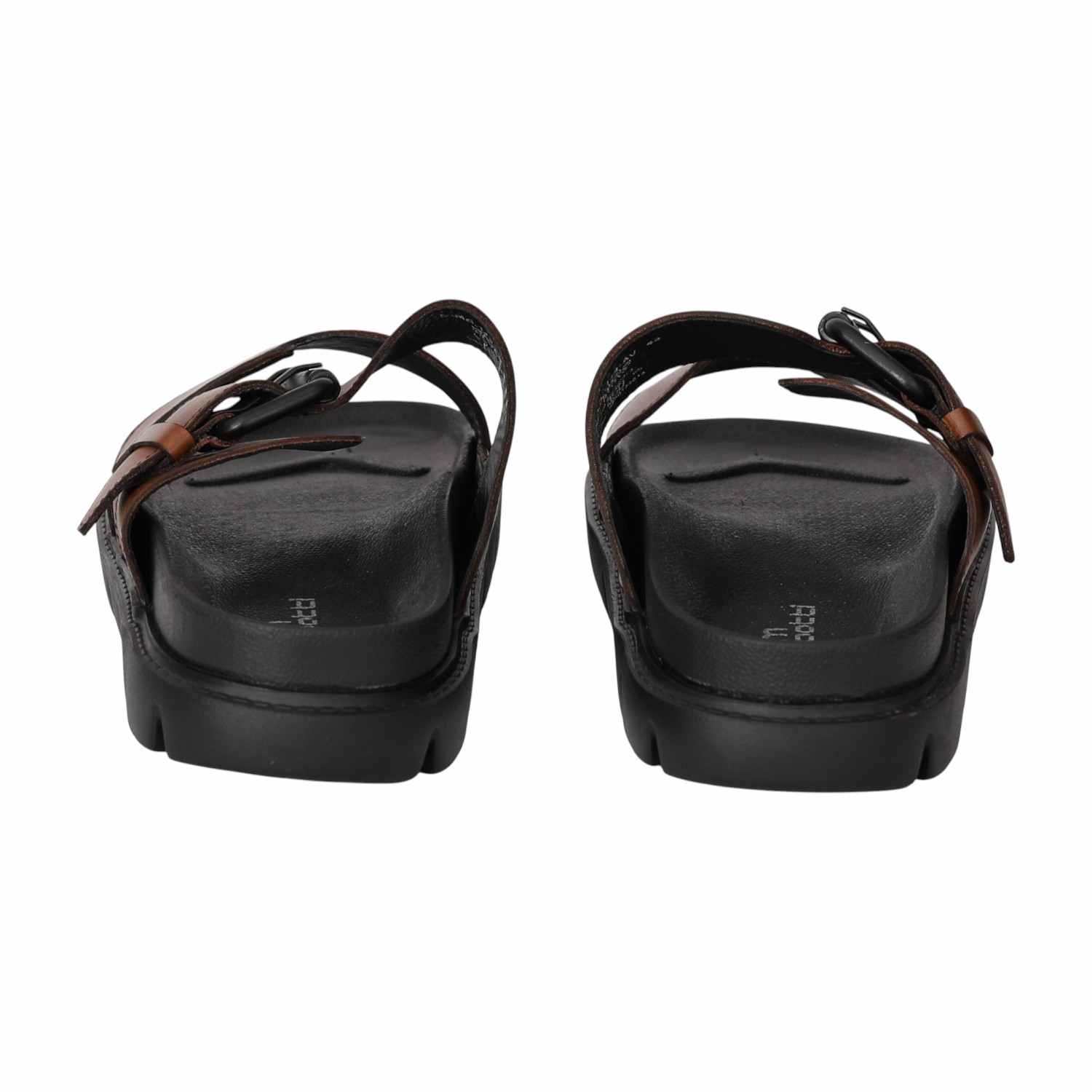 Men Pine Brown Buckle Strap Sandals