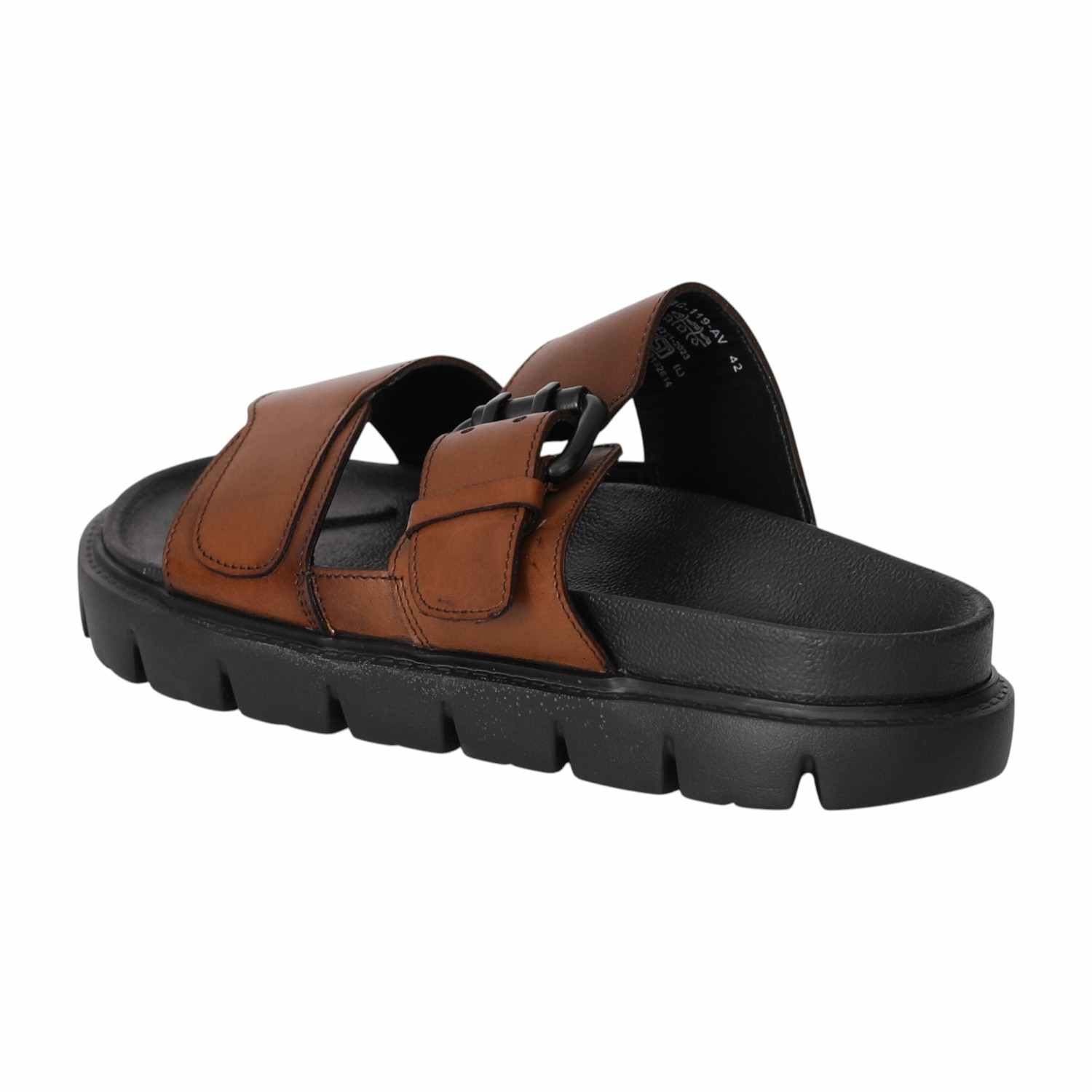 Men Pine Brown Buckle Strap Sandals