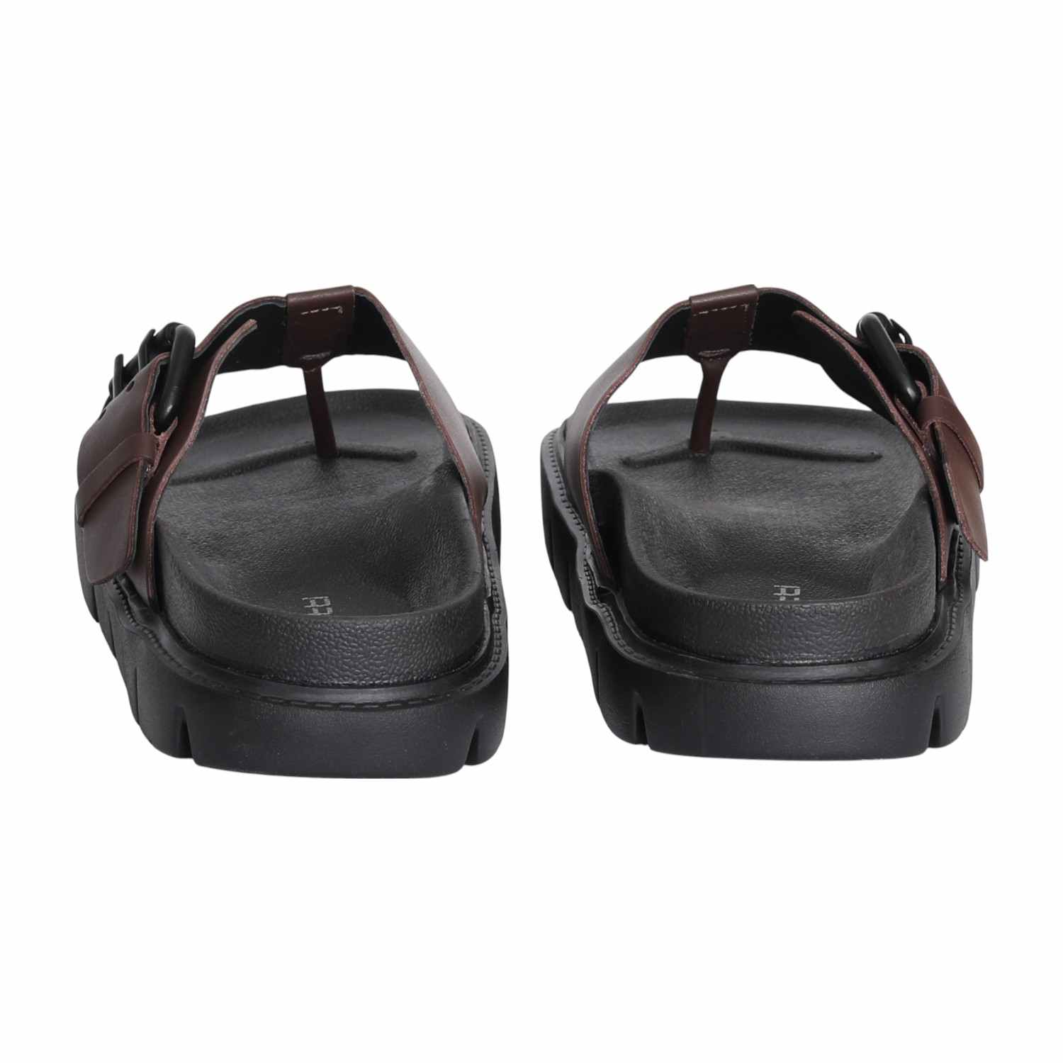 Men Bold Brown Buckle Thongs