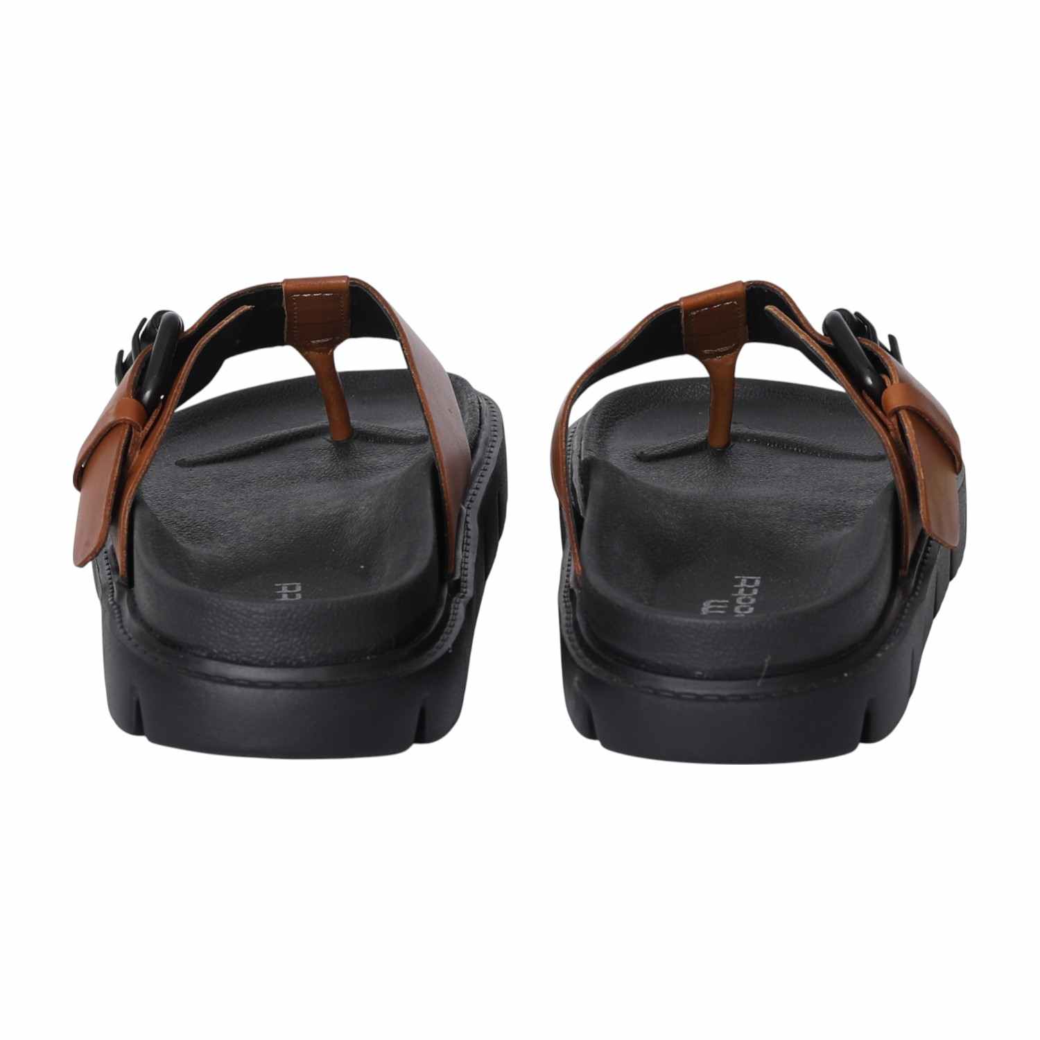 Men Bold Tan Buckle Thongs