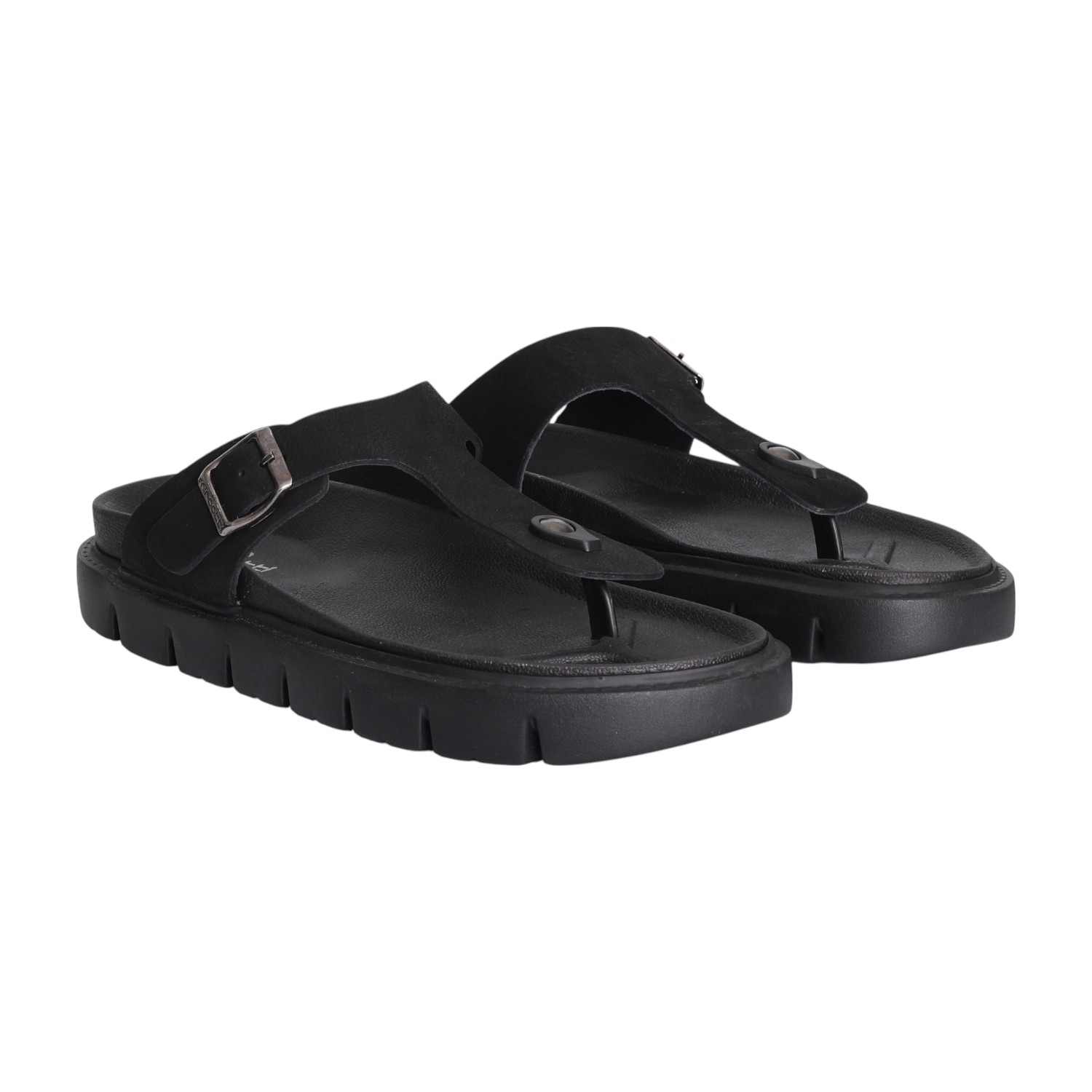 Men Black Chunky Thong Sandal