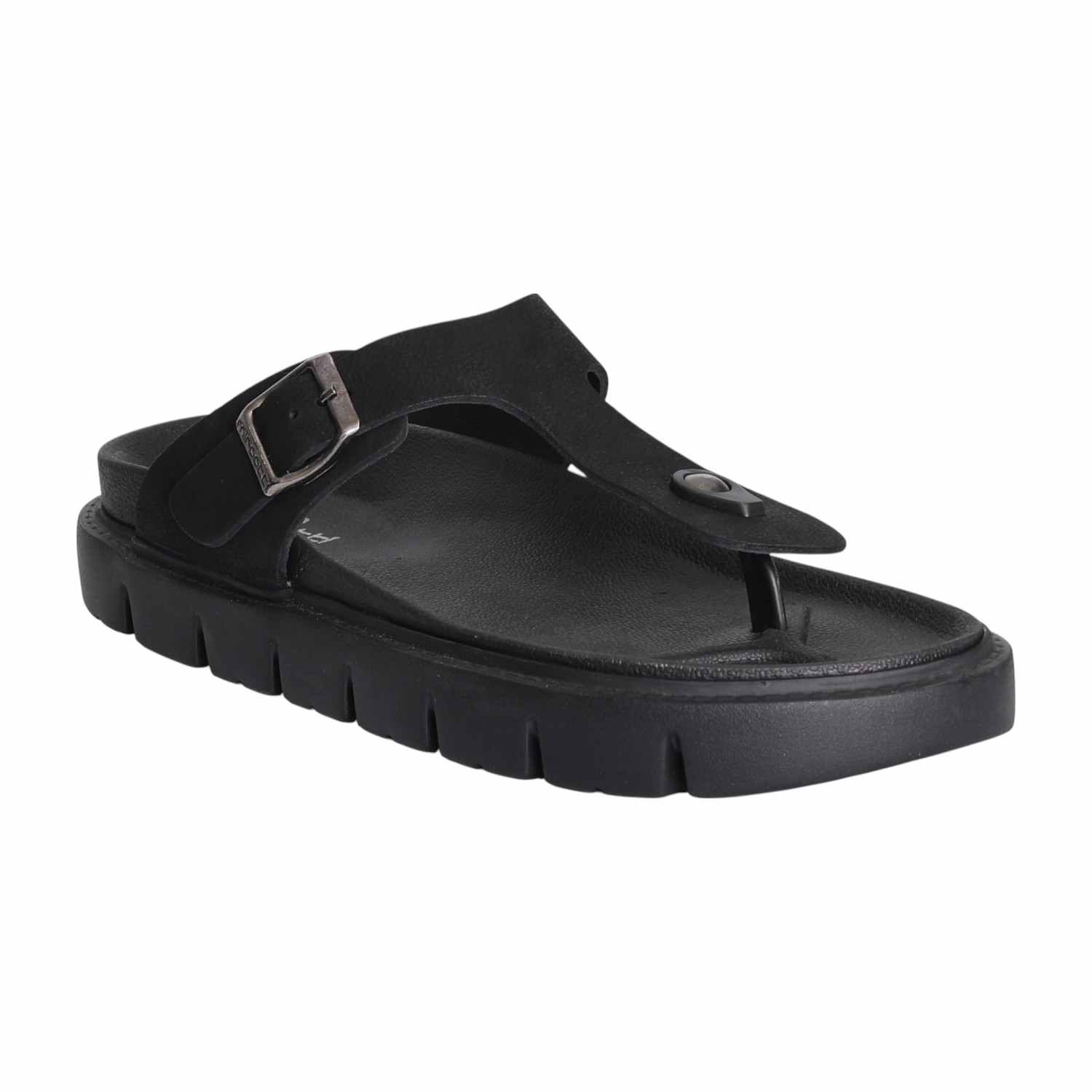 Men Black Chunky Thong Sandal