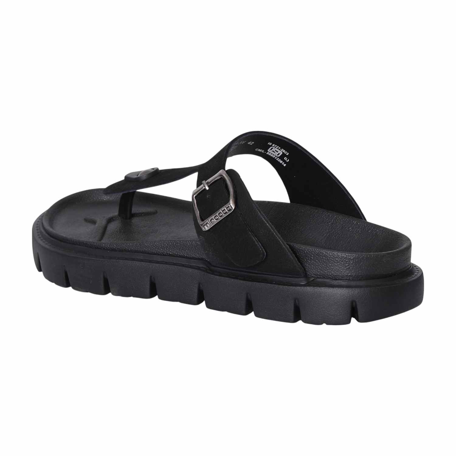 Men Black Chunky Thong Sandal