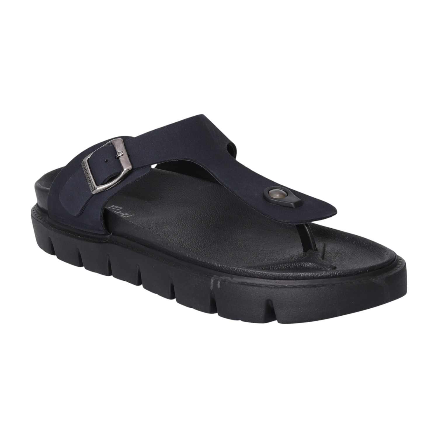 Men Navy Blue Chunky Thong Sandal