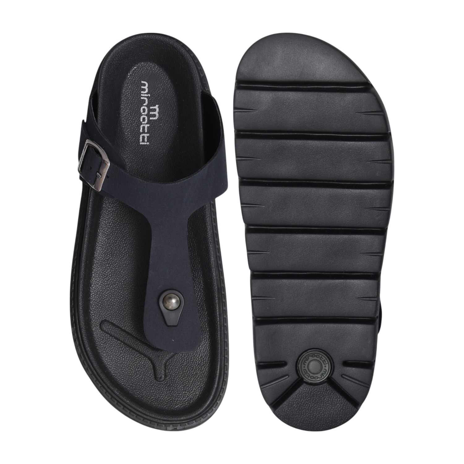 Men Navy Blue Chunky Thong Sandal