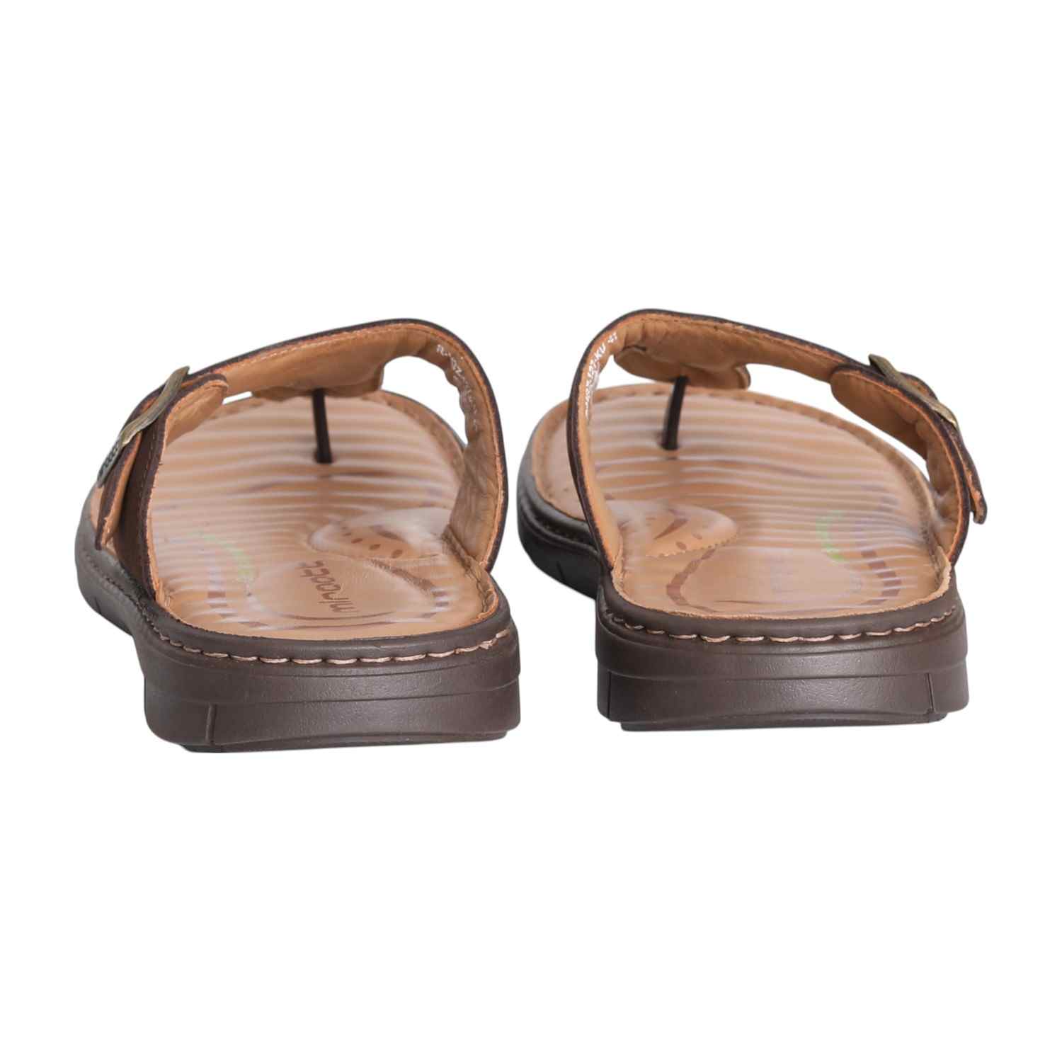 Men Sleek Brown Tan Base Thongs