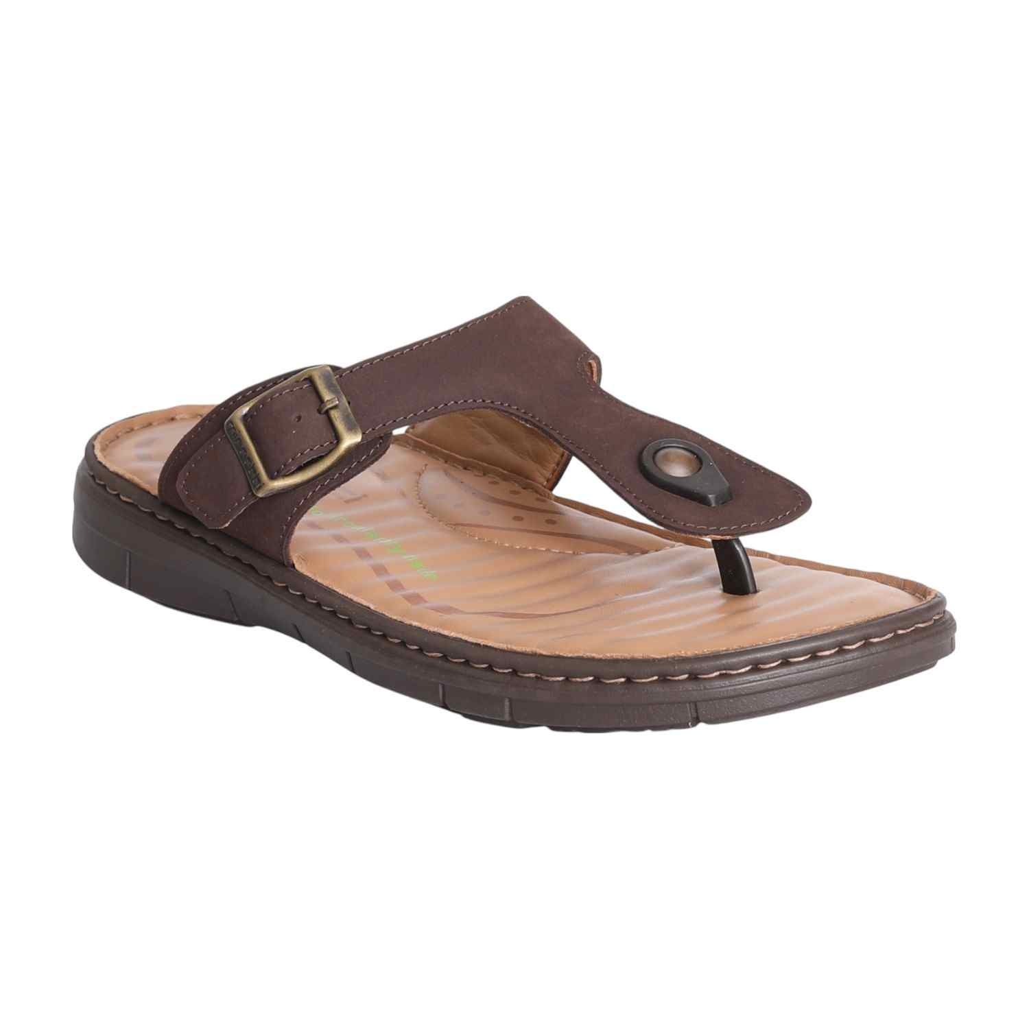 Men Sleek Brown Tan Base Thongs