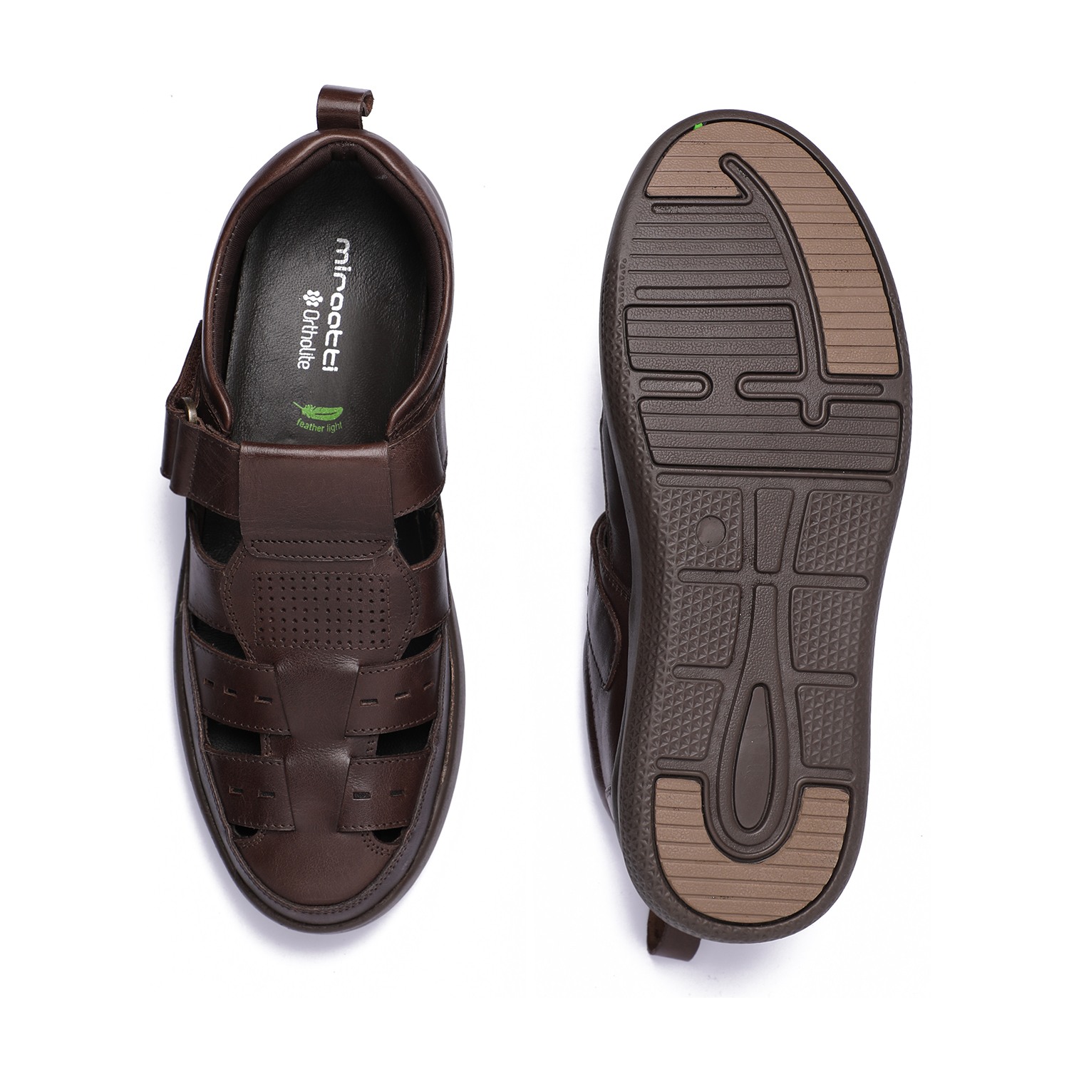Brown Closed-Toe Sandals For Men