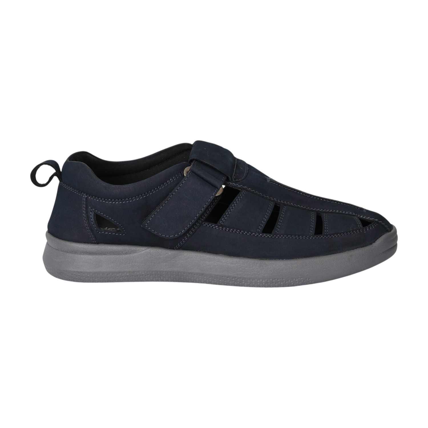Men Navy Blue Cut-Out Comfort Sandals