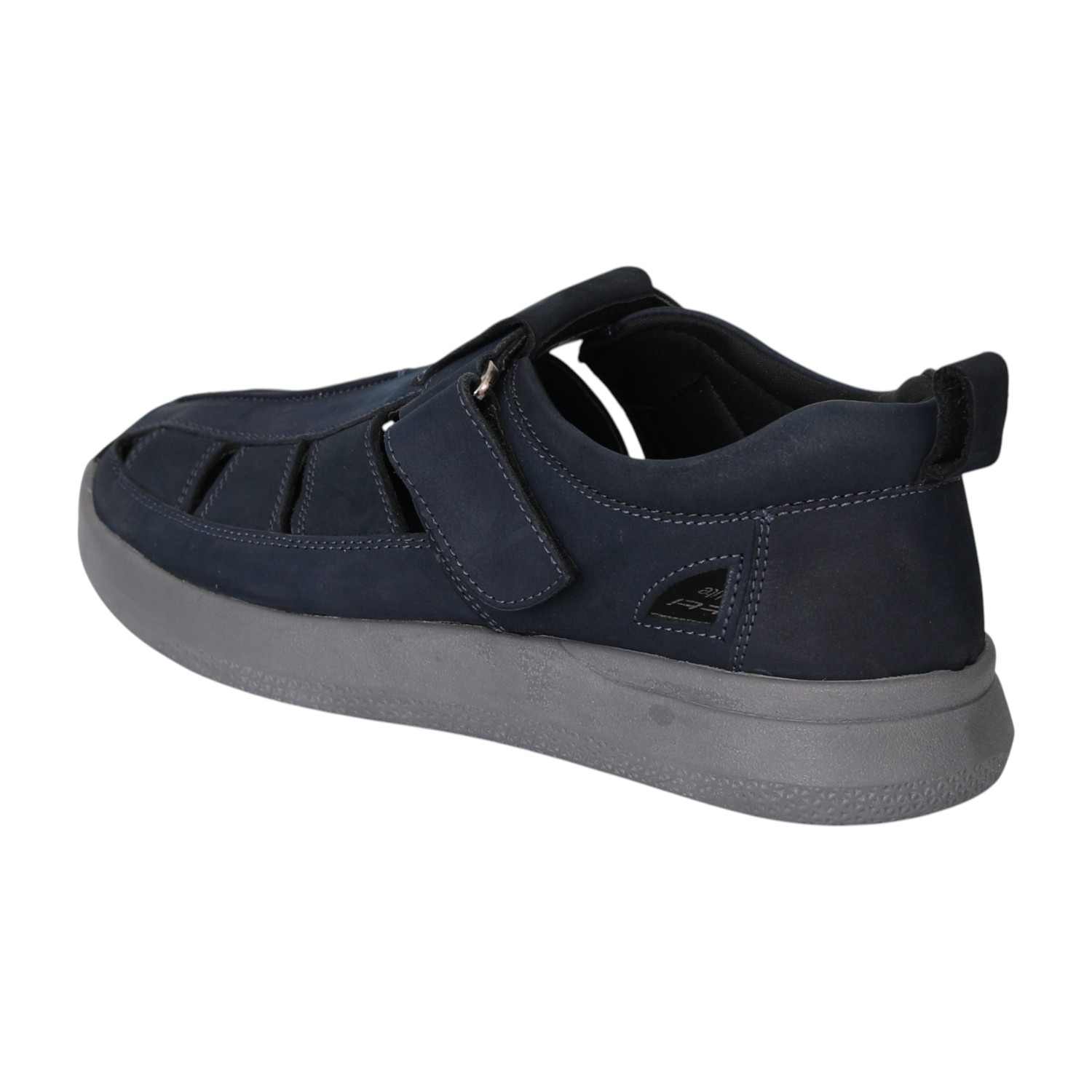 Men Navy Blue Cut-Out Comfort Sandals