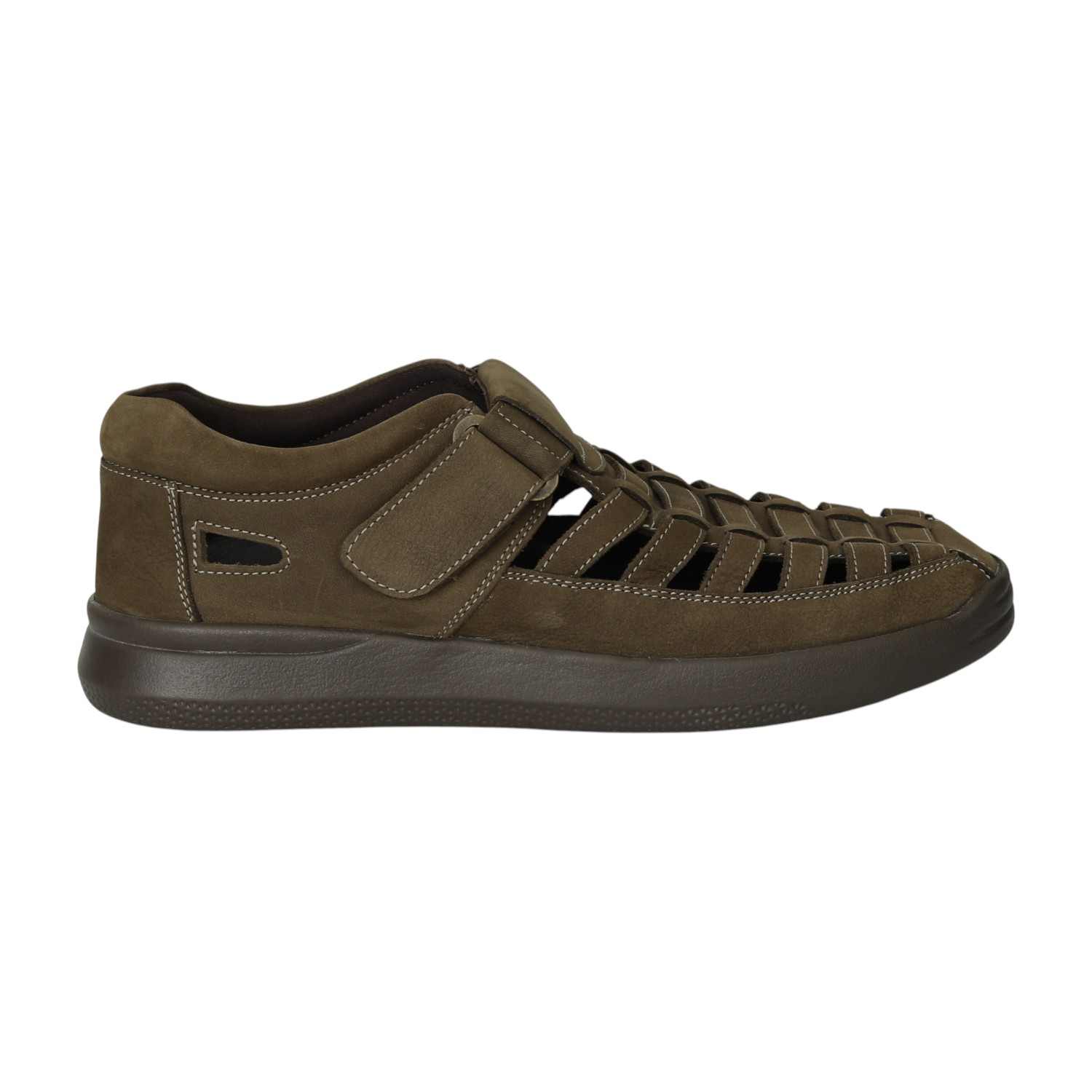 Men Olive Vent Cut-Out Sandals