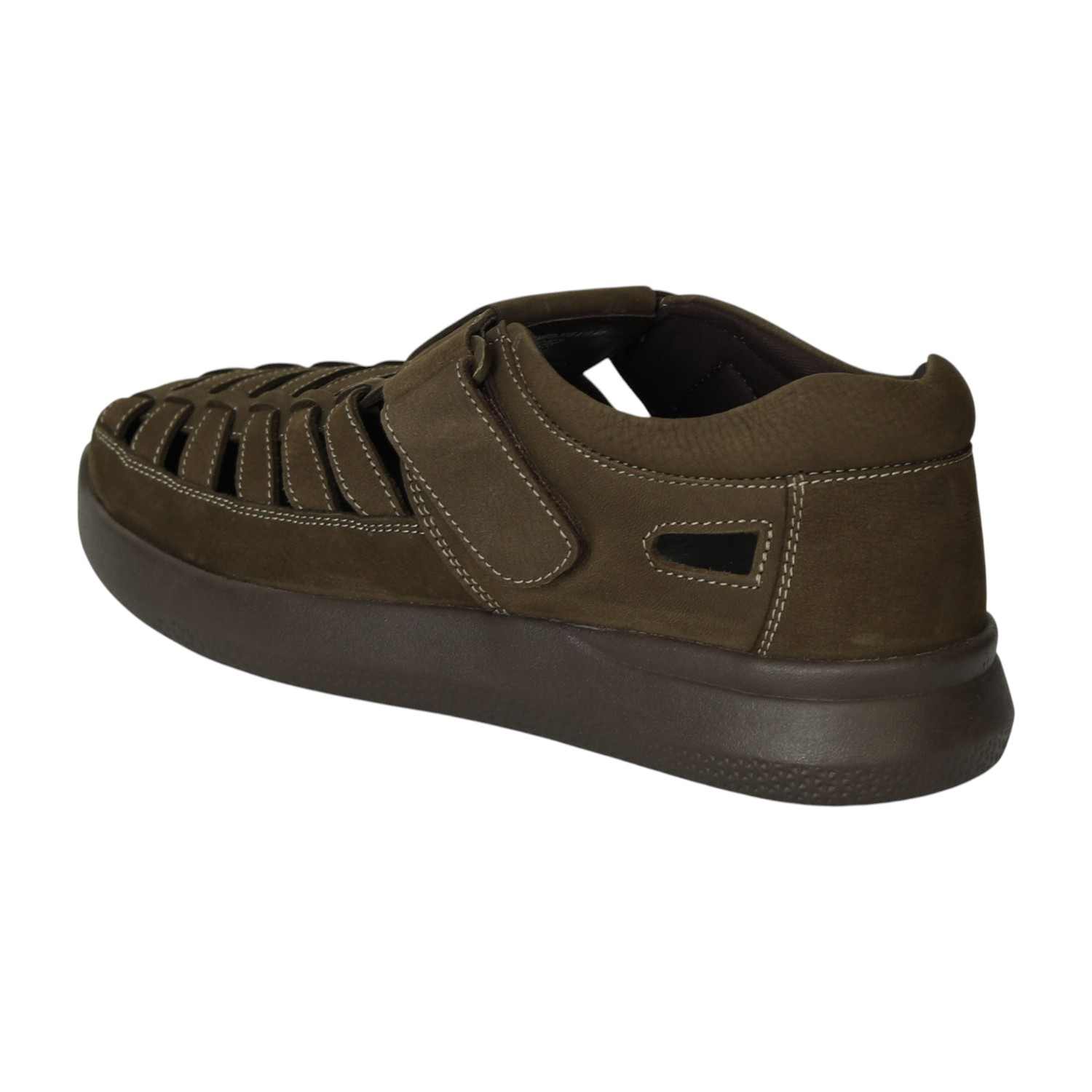 Men Olive Vent Cut-Out Sandals