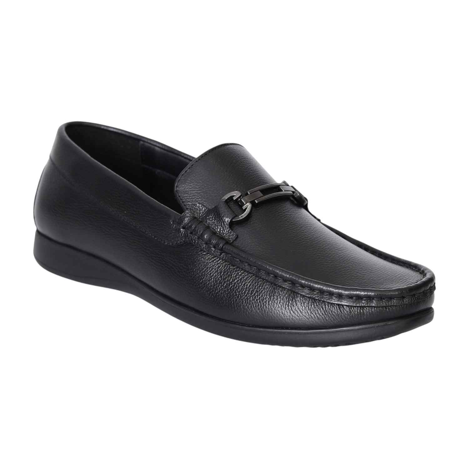 Men's Classic Black Leather Loafers