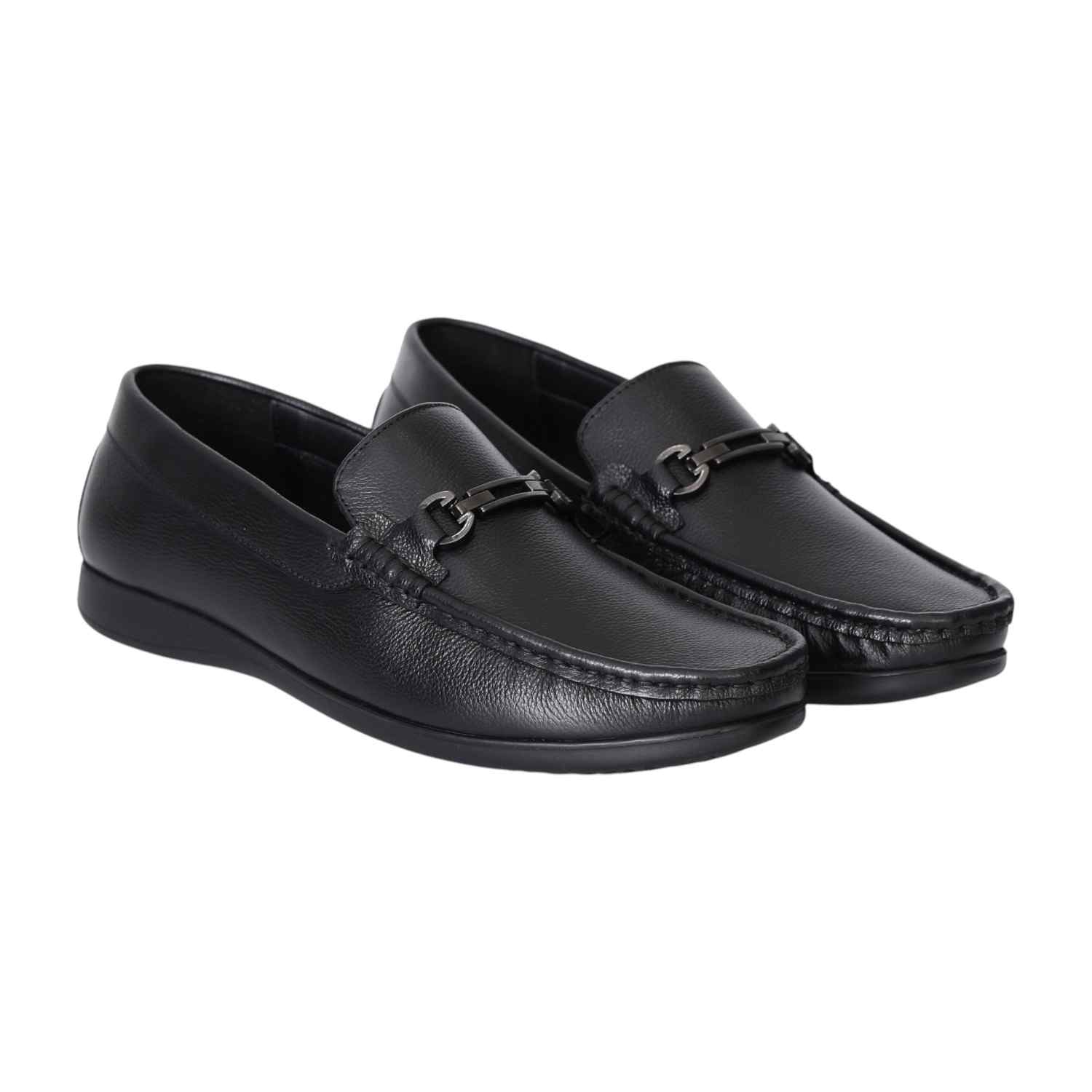 Men's Classic Black Leather Loafers
