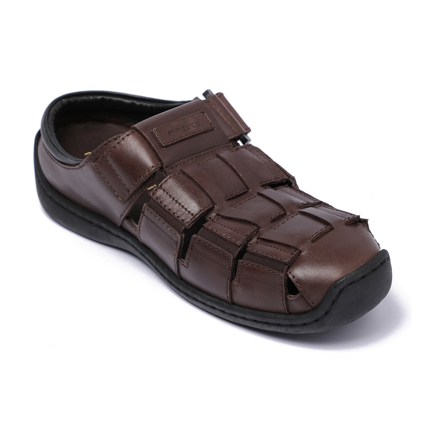 Dark Brown Closed-Toe Mule Sandals – For Men