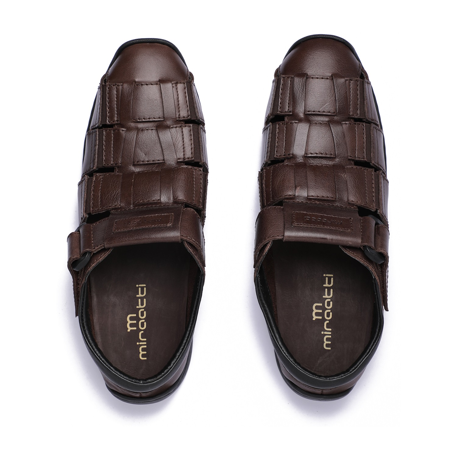 Dark Brown Closed-Toe Mule Sandals – For Men