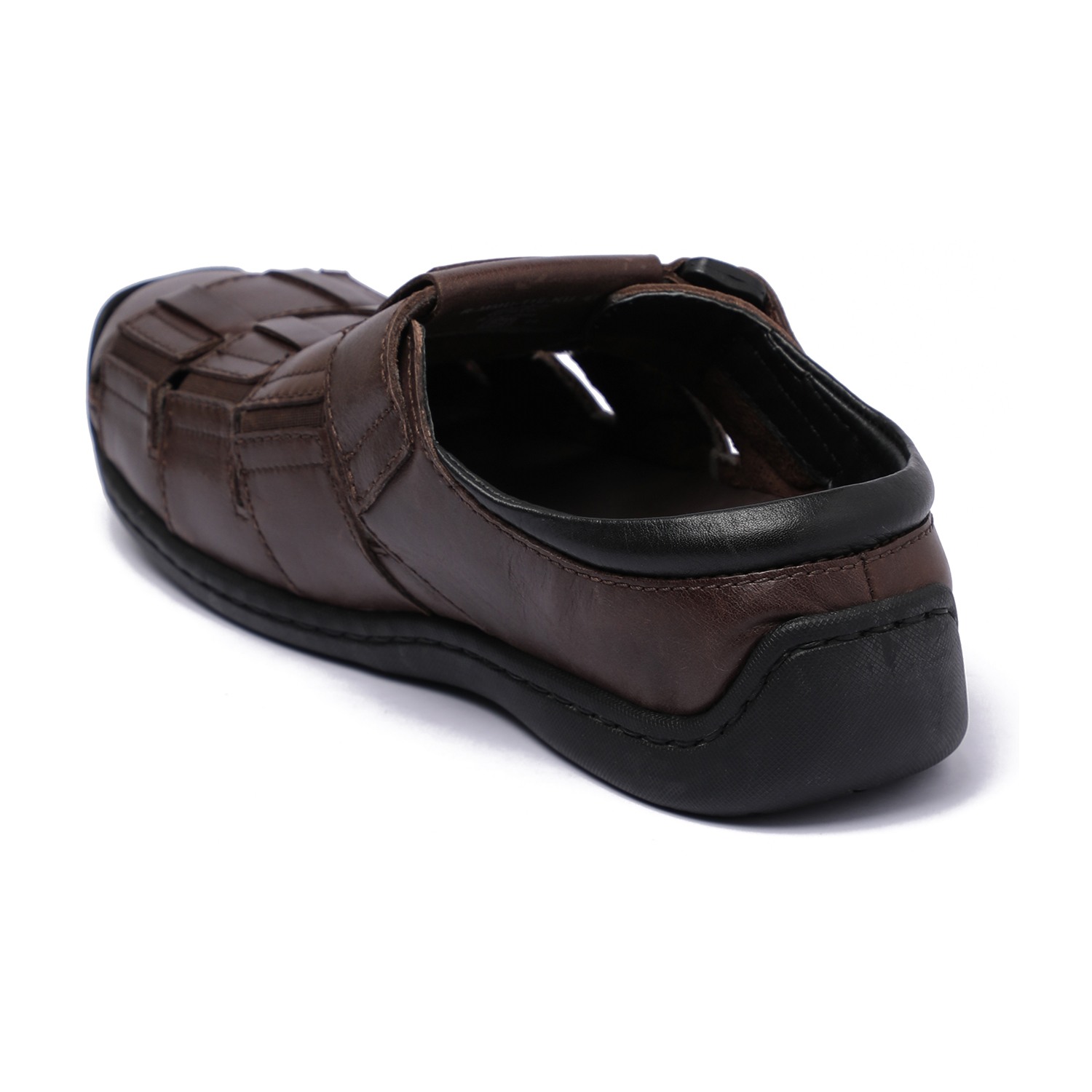 Dark Brown Closed-Toe Mule Sandals – For Men