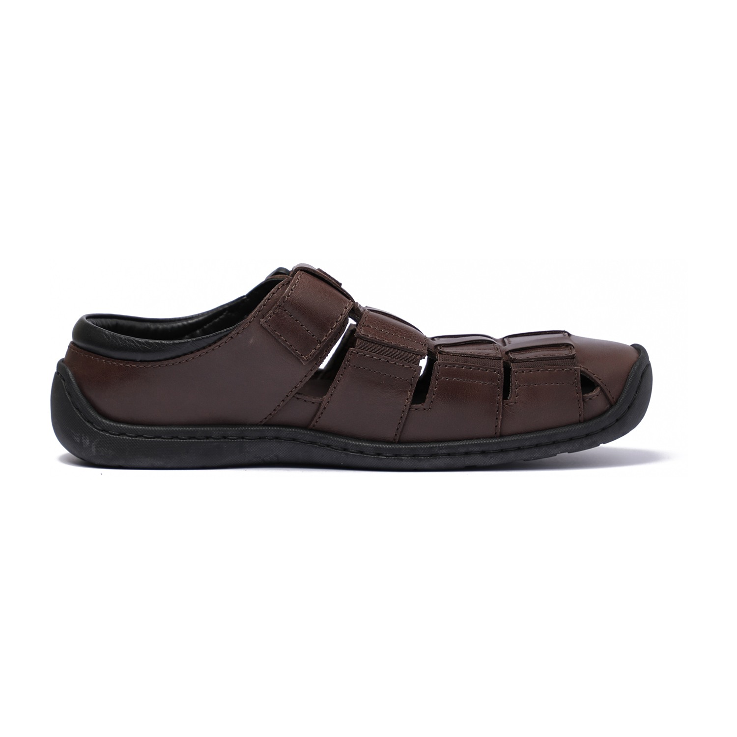 Dark Brown Closed-Toe Mule Sandals – For Men
