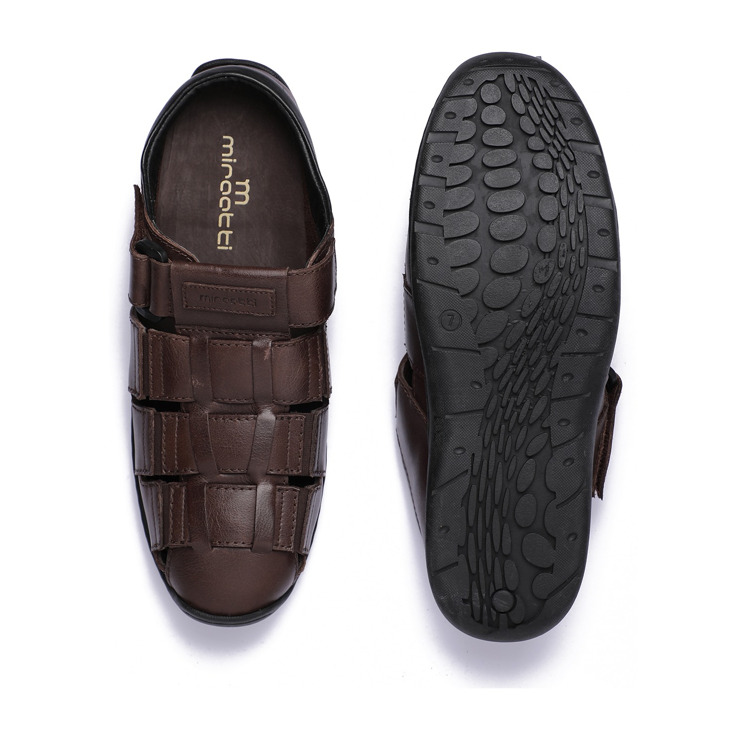 Dark Brown Closed-Toe Mule Sandals – For Men