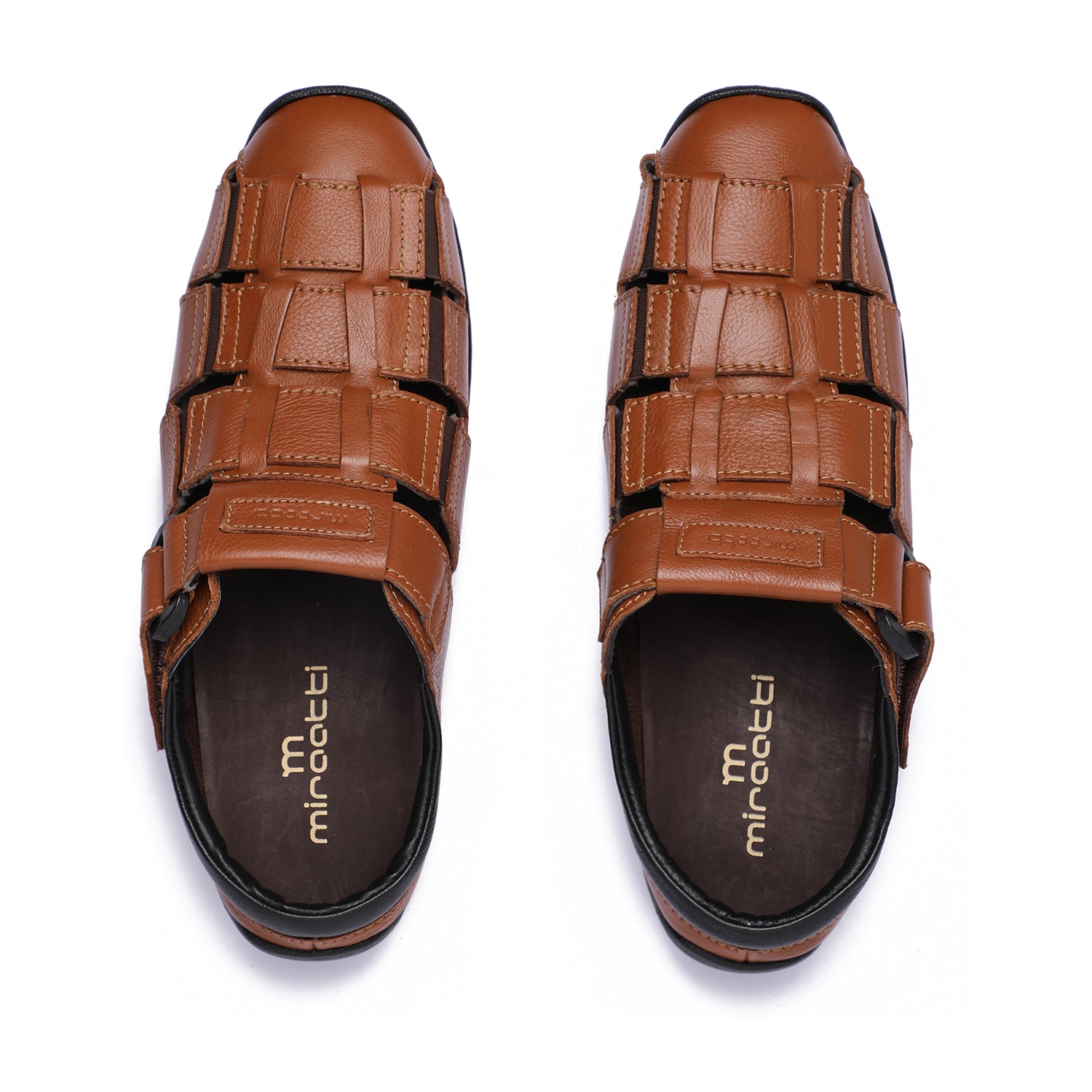 Tan Closed-Toe Mule Sandals – For Men