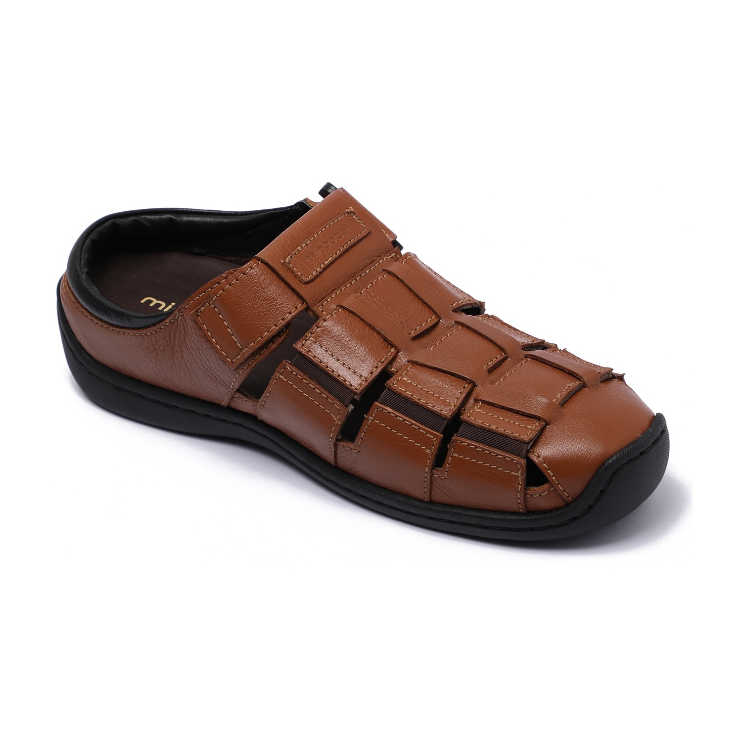 Tan Closed-Toe Mule Sandals – For Men