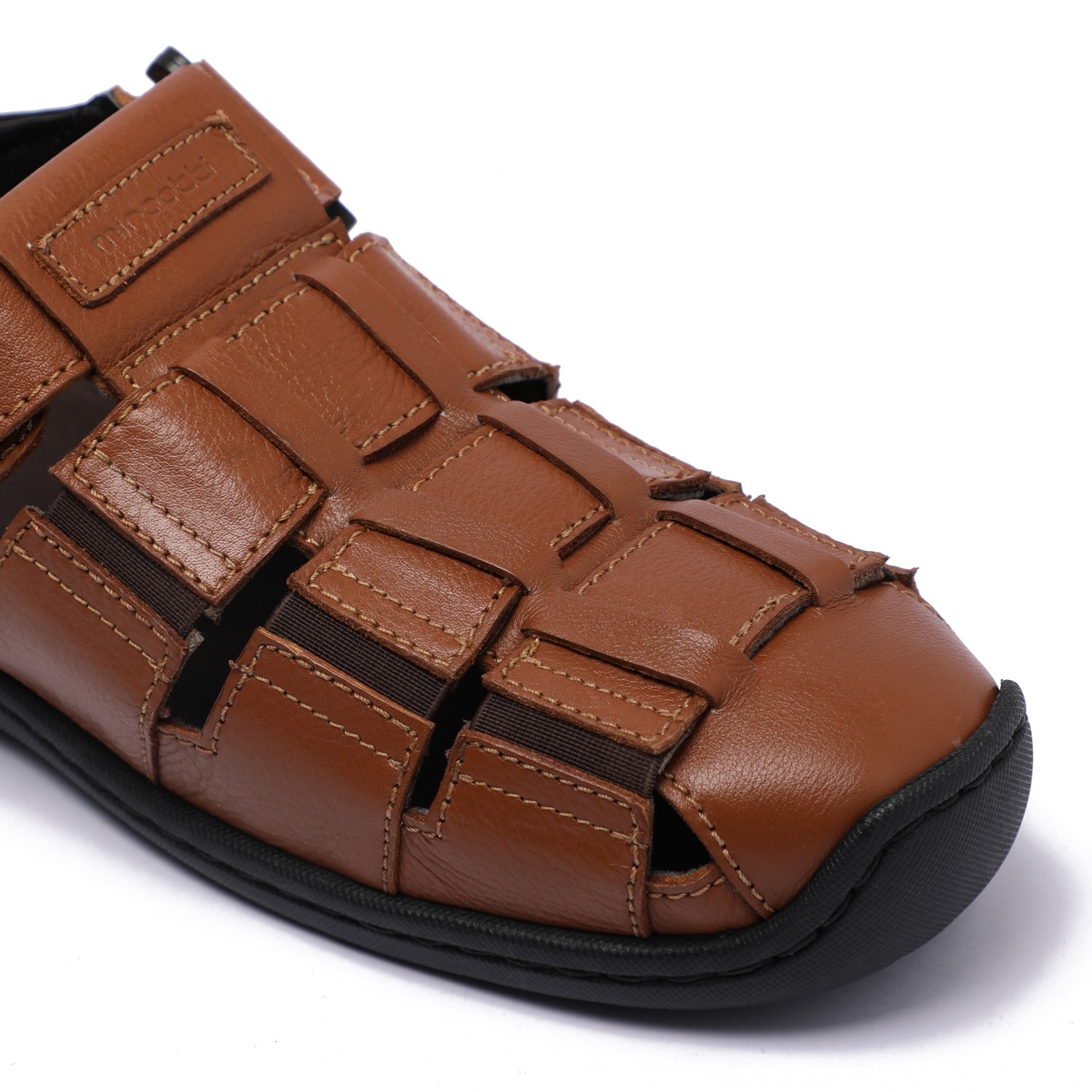 Tan Closed-Toe Mule Sandals – For Men