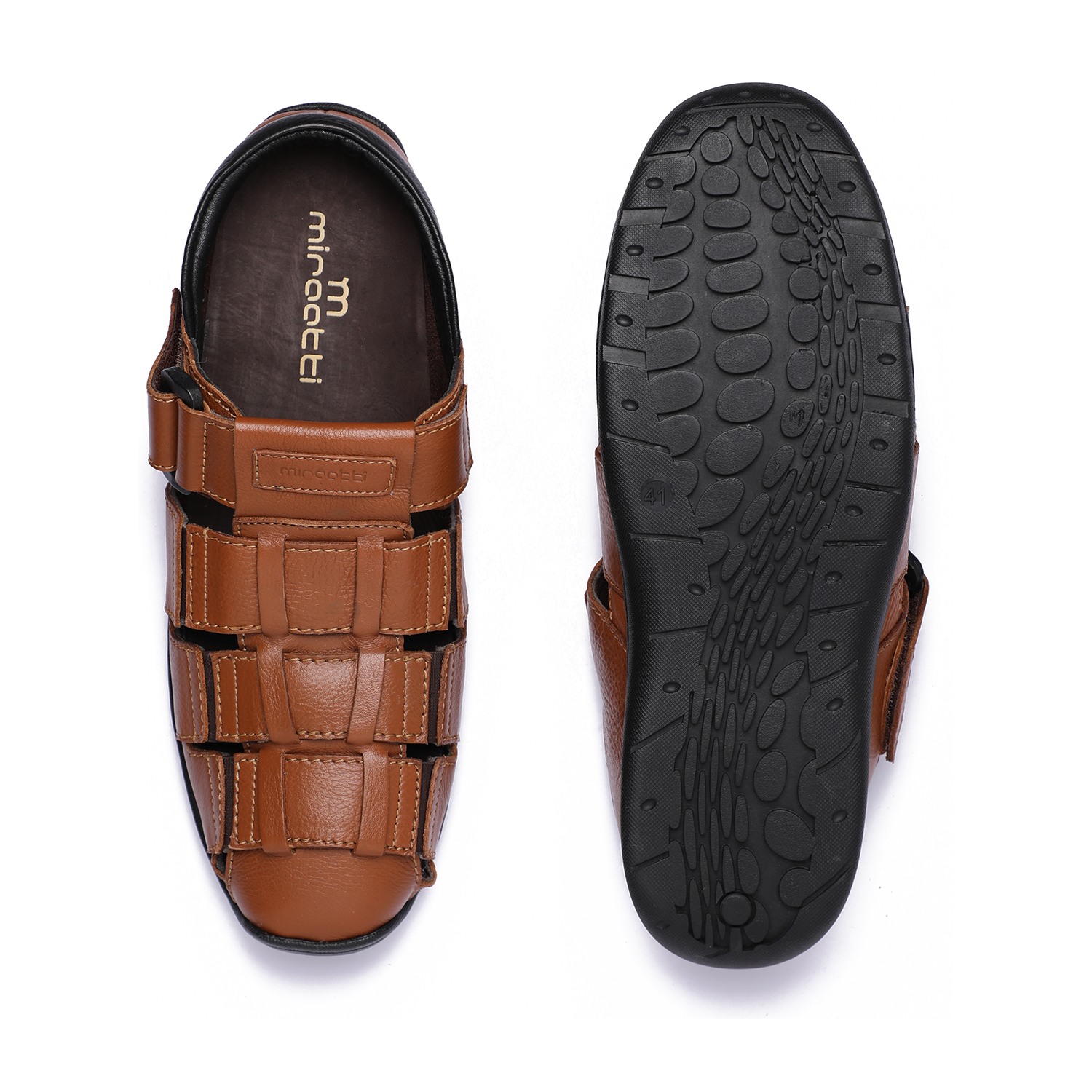 Tan Closed-Toe Mule Sandals – For Men