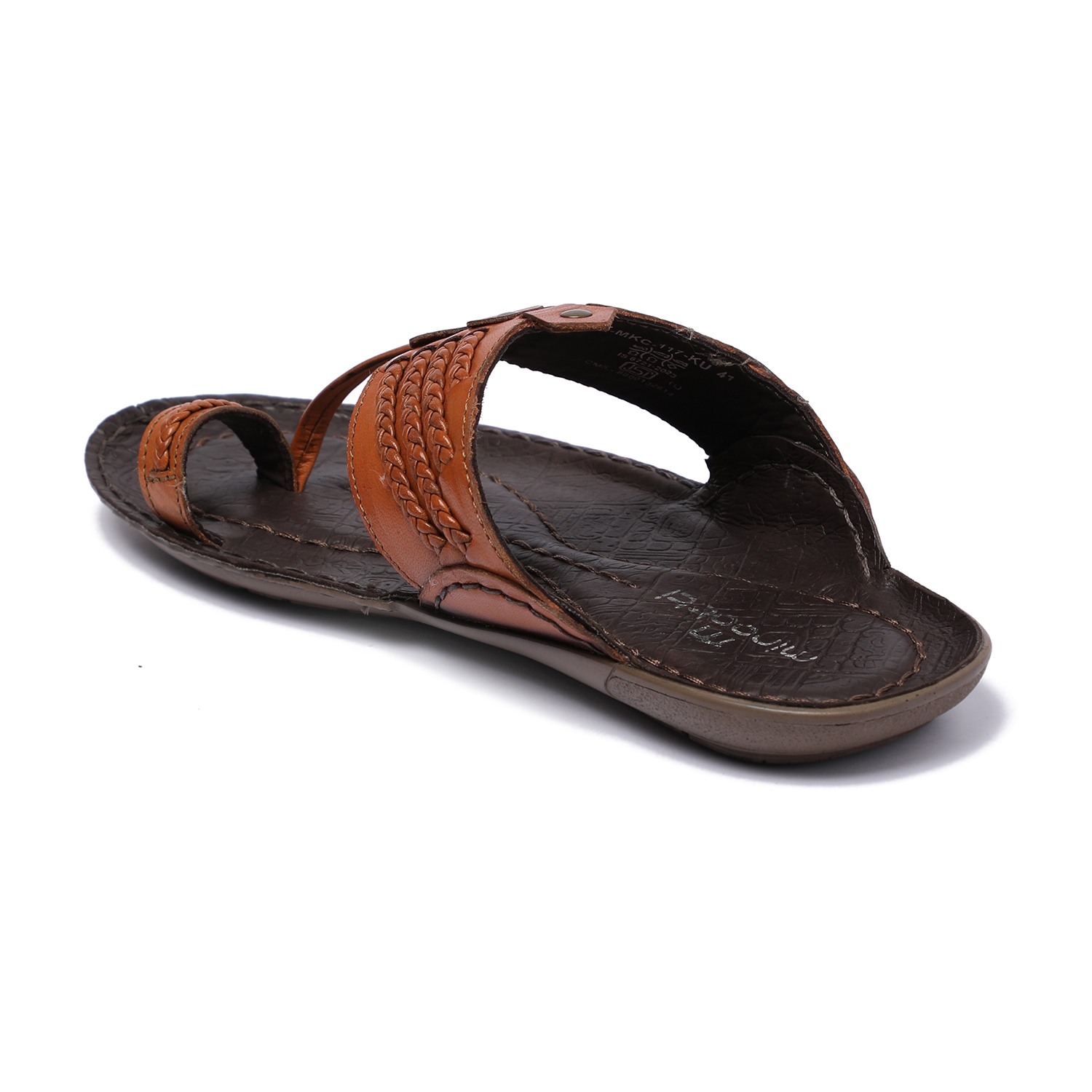 Traditional Kolhapuri-Style Leather Sandals – Tan For Men