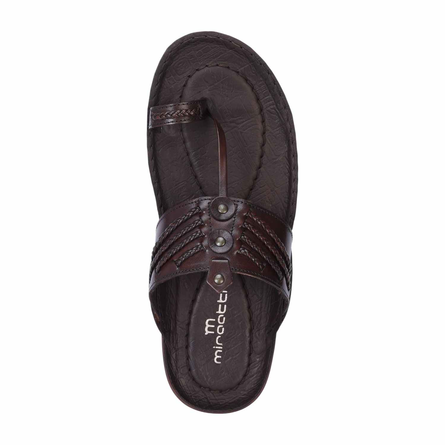 Men Brown Leather Kolhapuri Chappal