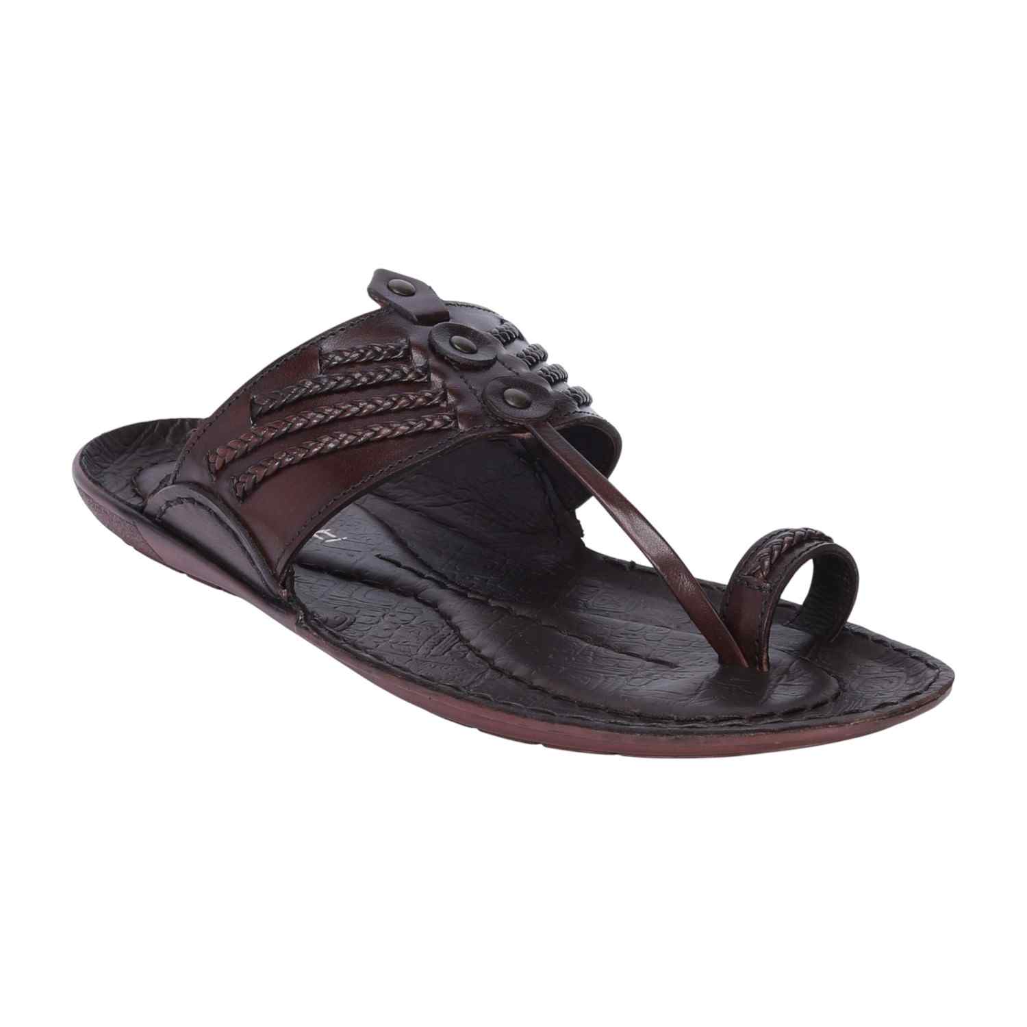 Men Brown Leather Kolhapuri Chappal