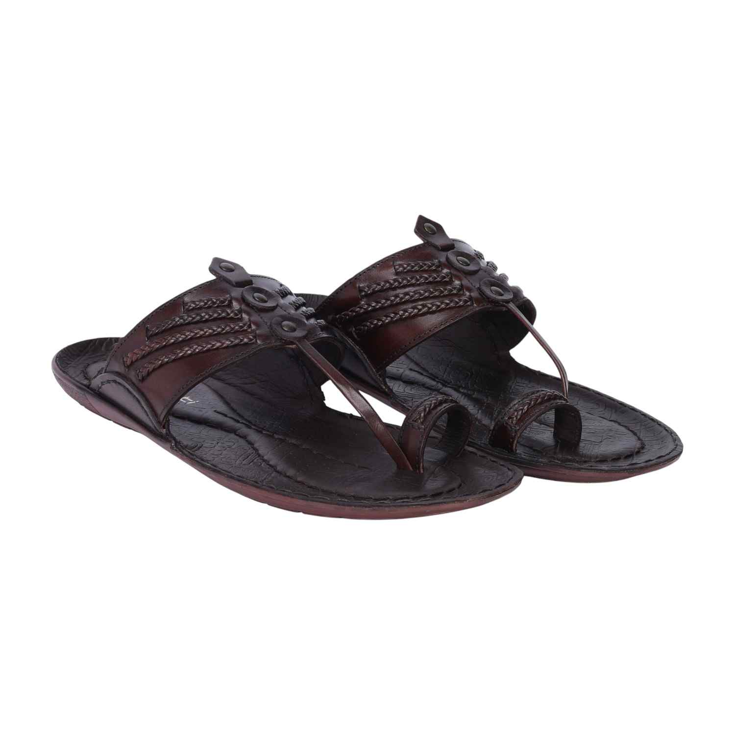 Men Brown Leather Kolhapuri Chappal