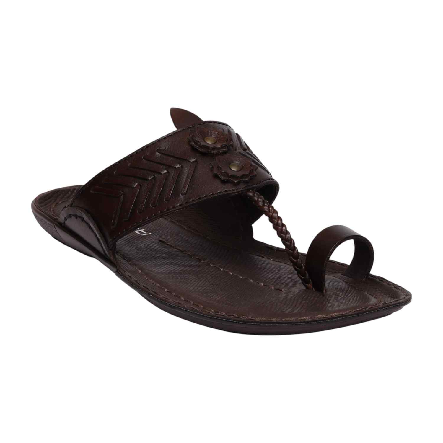 Men Wine Ethnic Kolhapuri Joothis/Chappals