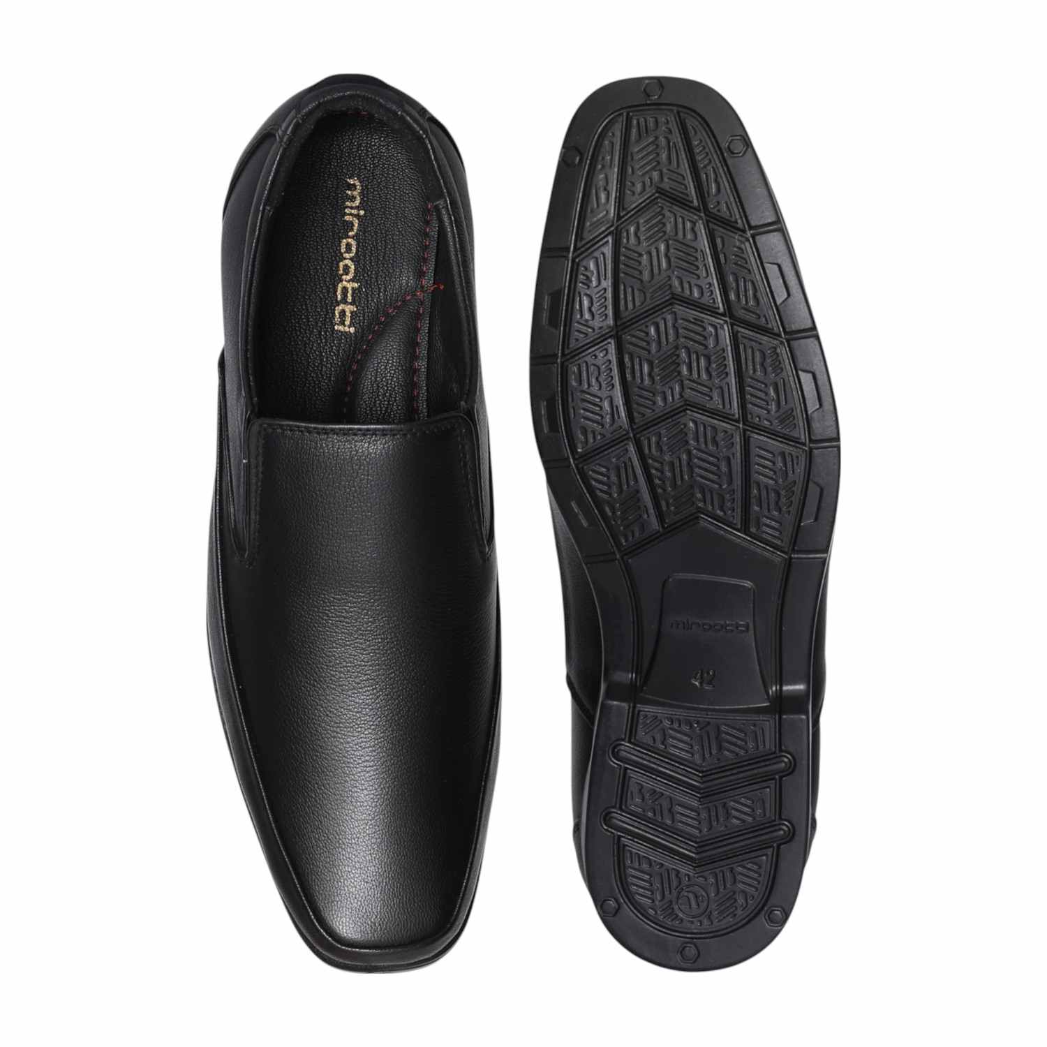 Men Black Smooth Slip-on Dress Shoe