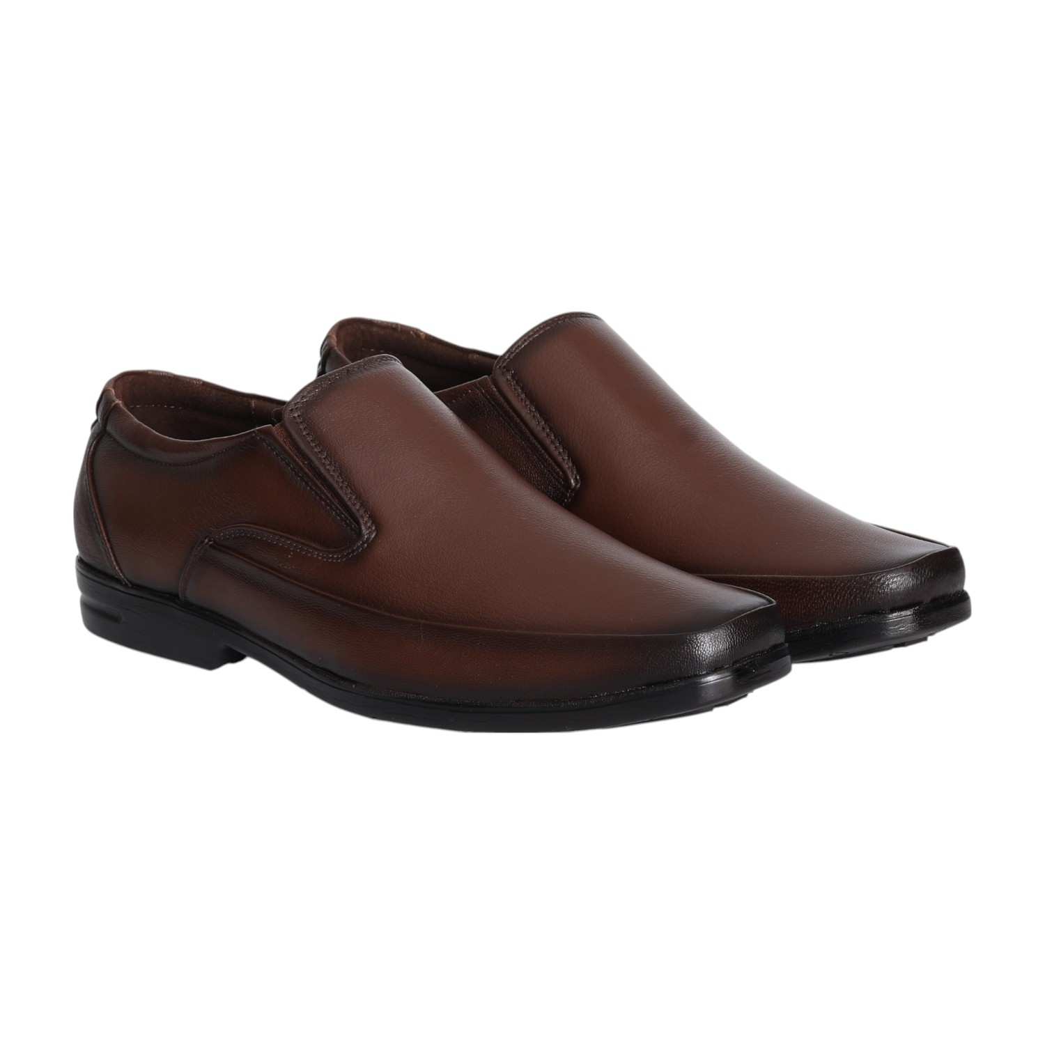 Men Dark Brown Smooth Slip-on Dress Shoe