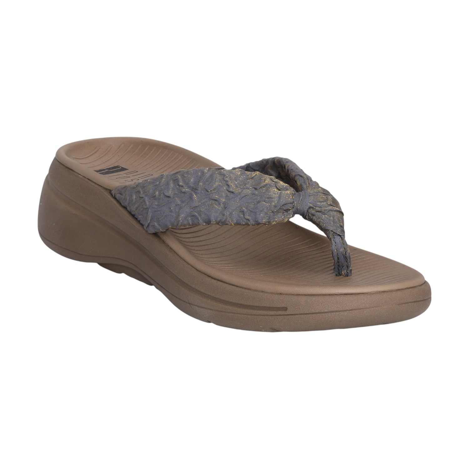 Women Blue-Gold Comfortable Textured Thongs