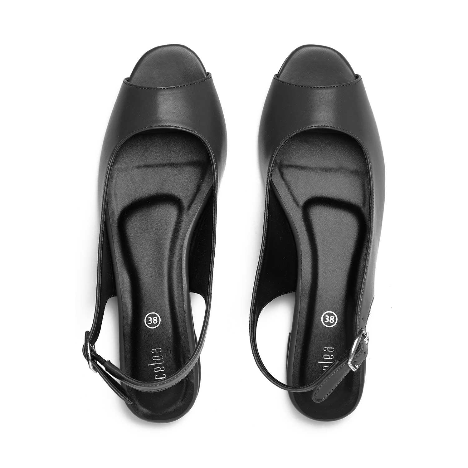 Women Grey Peep-Toe Slingback Flat Sandals
