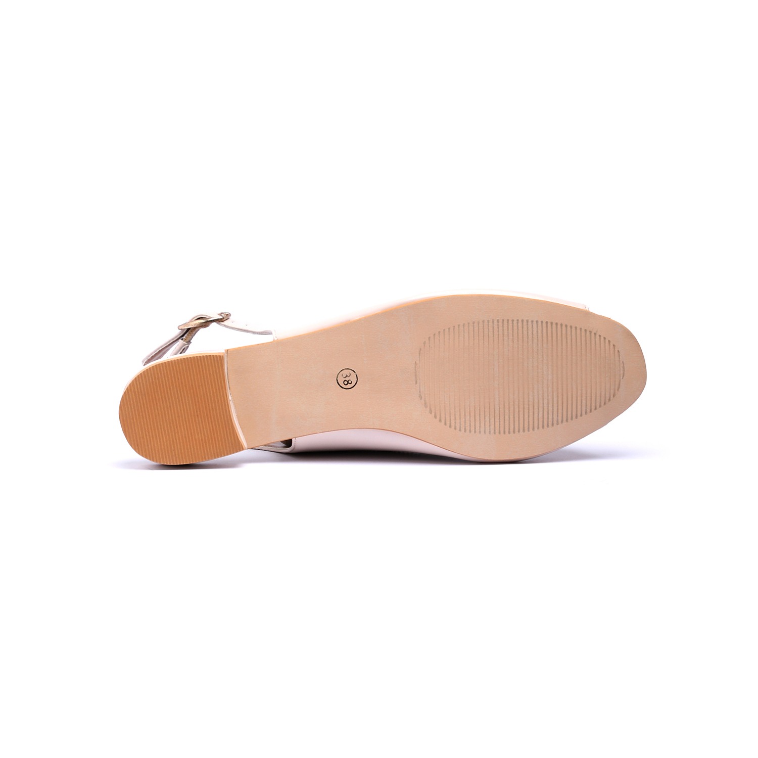 Women Off-White Peep-Toe Slingback Flat Sandals