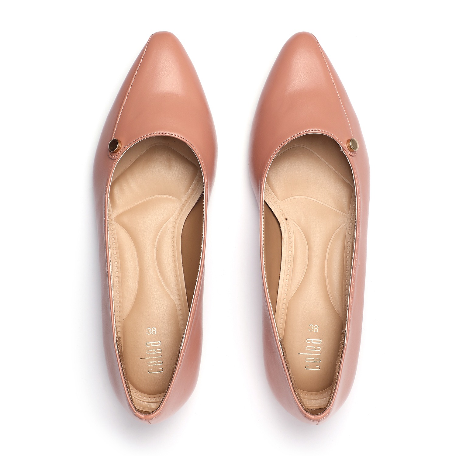 Women Blush Pink Low-Heel Ballerina Shoes