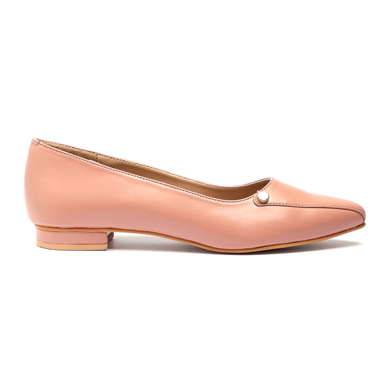 Women Blush Pink Low-Heel Ballerina Shoes
