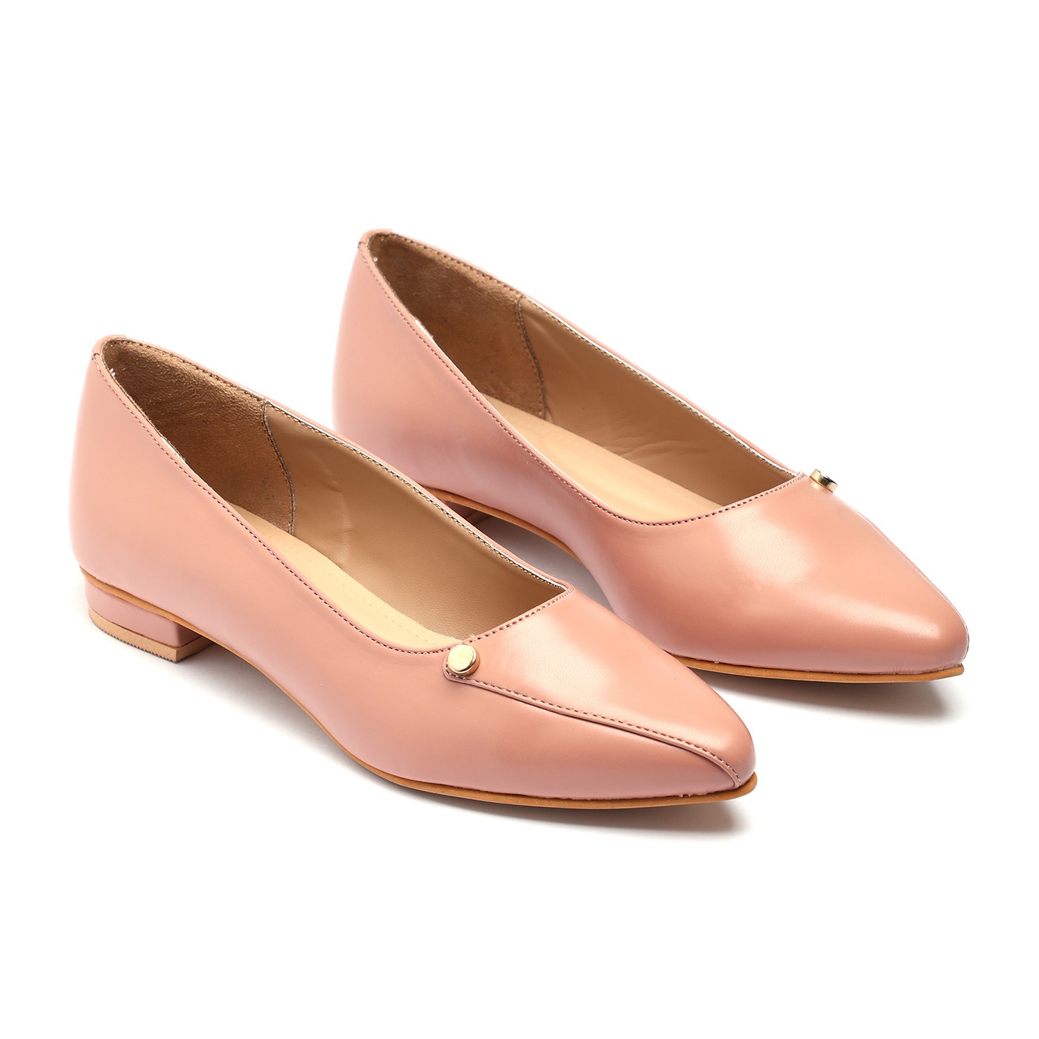 Women Blush Pink Low-Heel Ballerina Shoes
