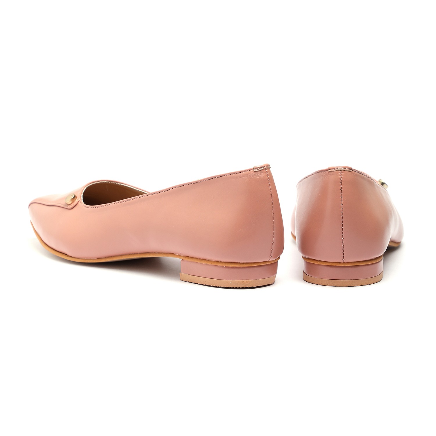 Women Blush Pink Low-Heel Ballerina Shoes