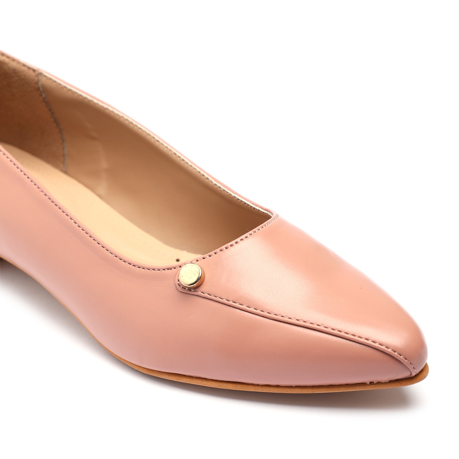 Women Blush Pink Low-Heel Ballerina Shoes