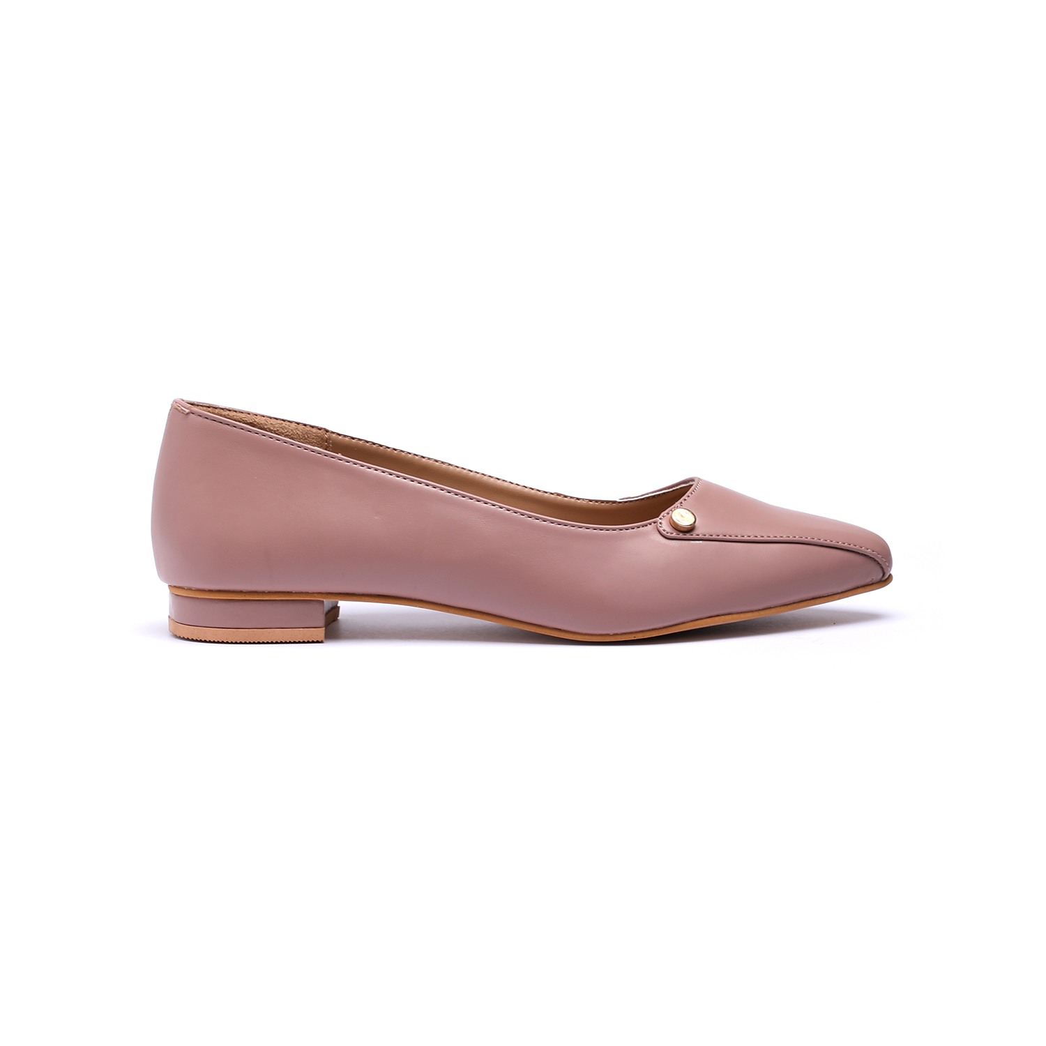 Women Wood Rose Flat Ballarinas