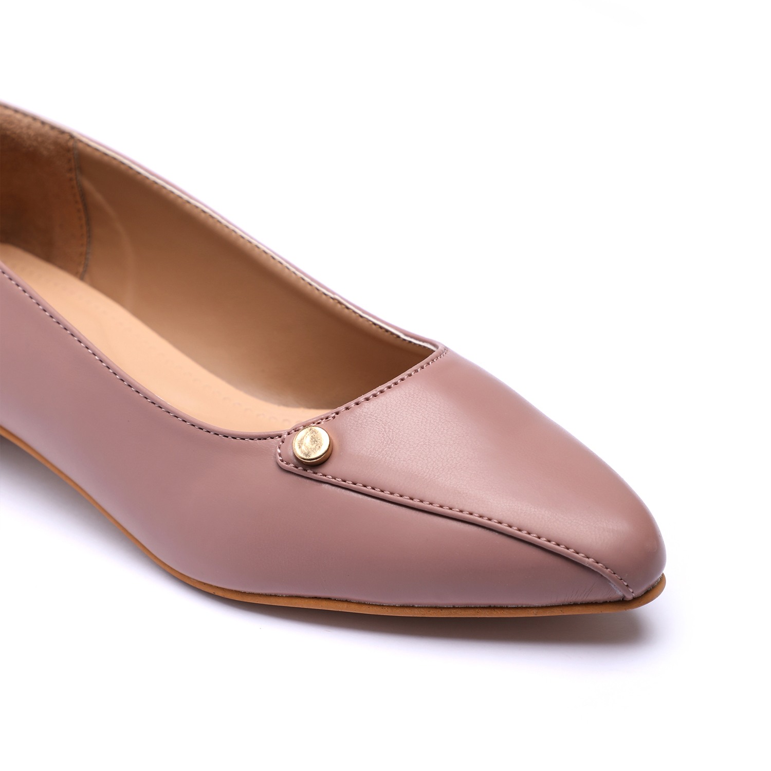 Women Wood Rose Flat Ballarinas
