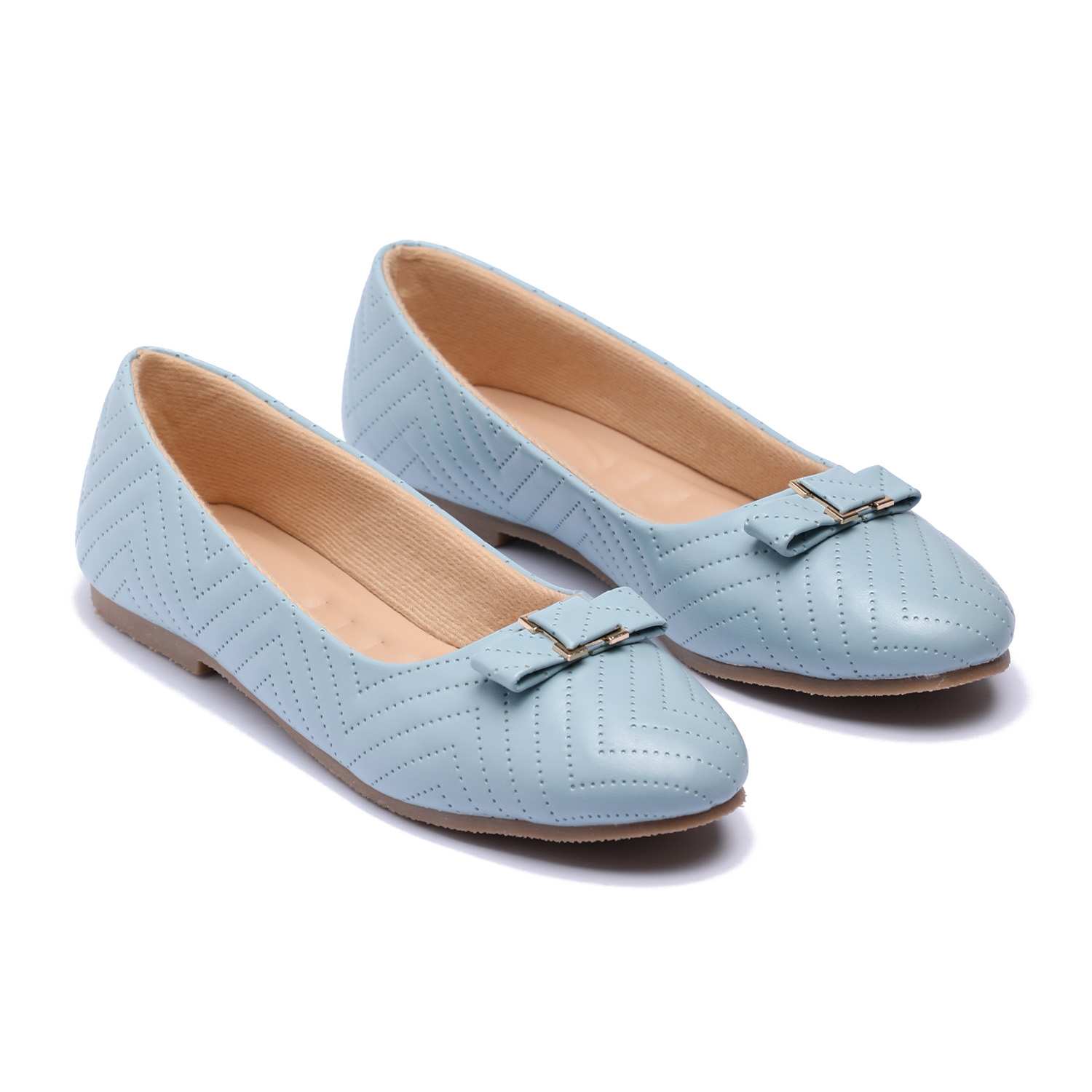 Women Light Blue Flat Shoes Ballarinas