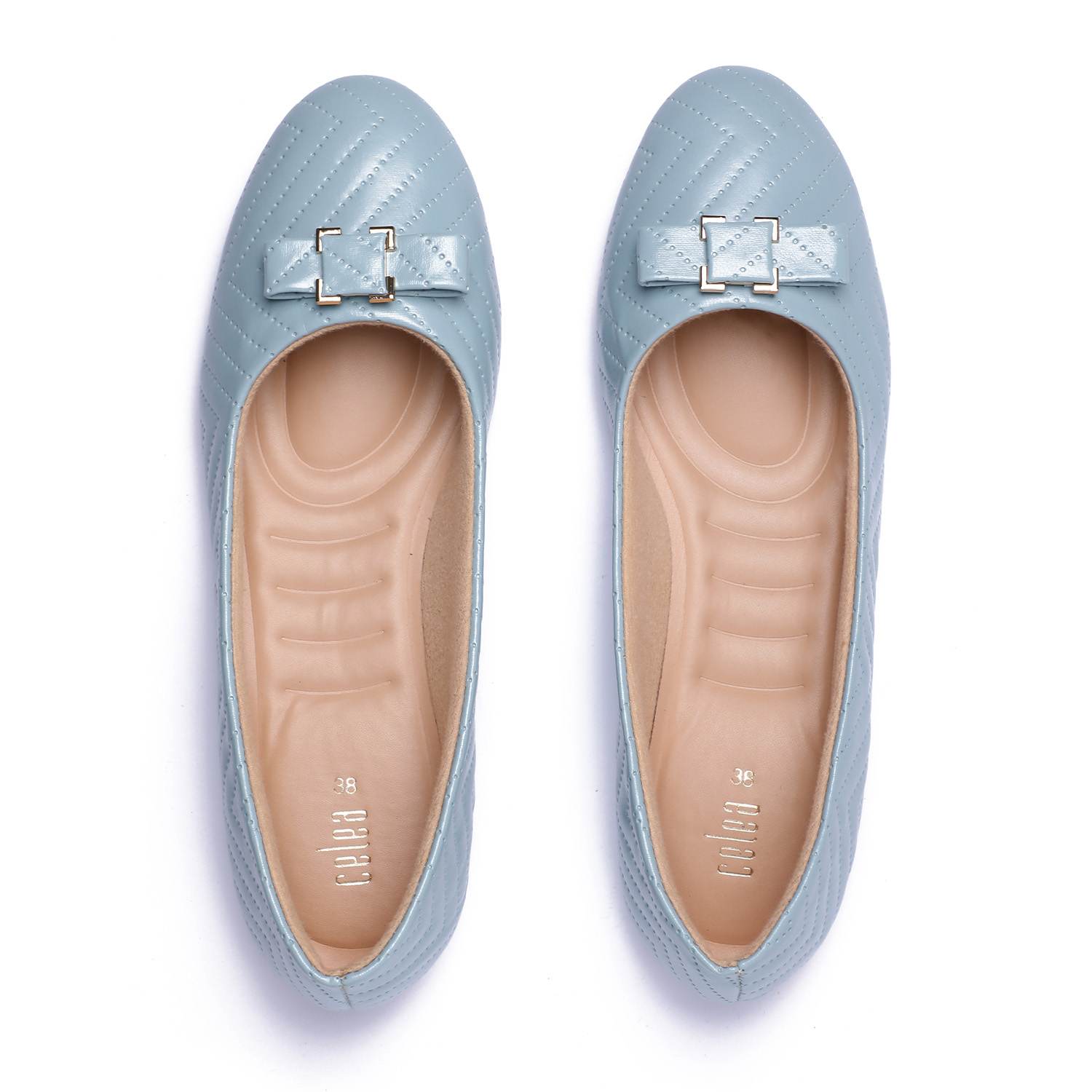 Women Light Blue Flat Shoes Ballarinas