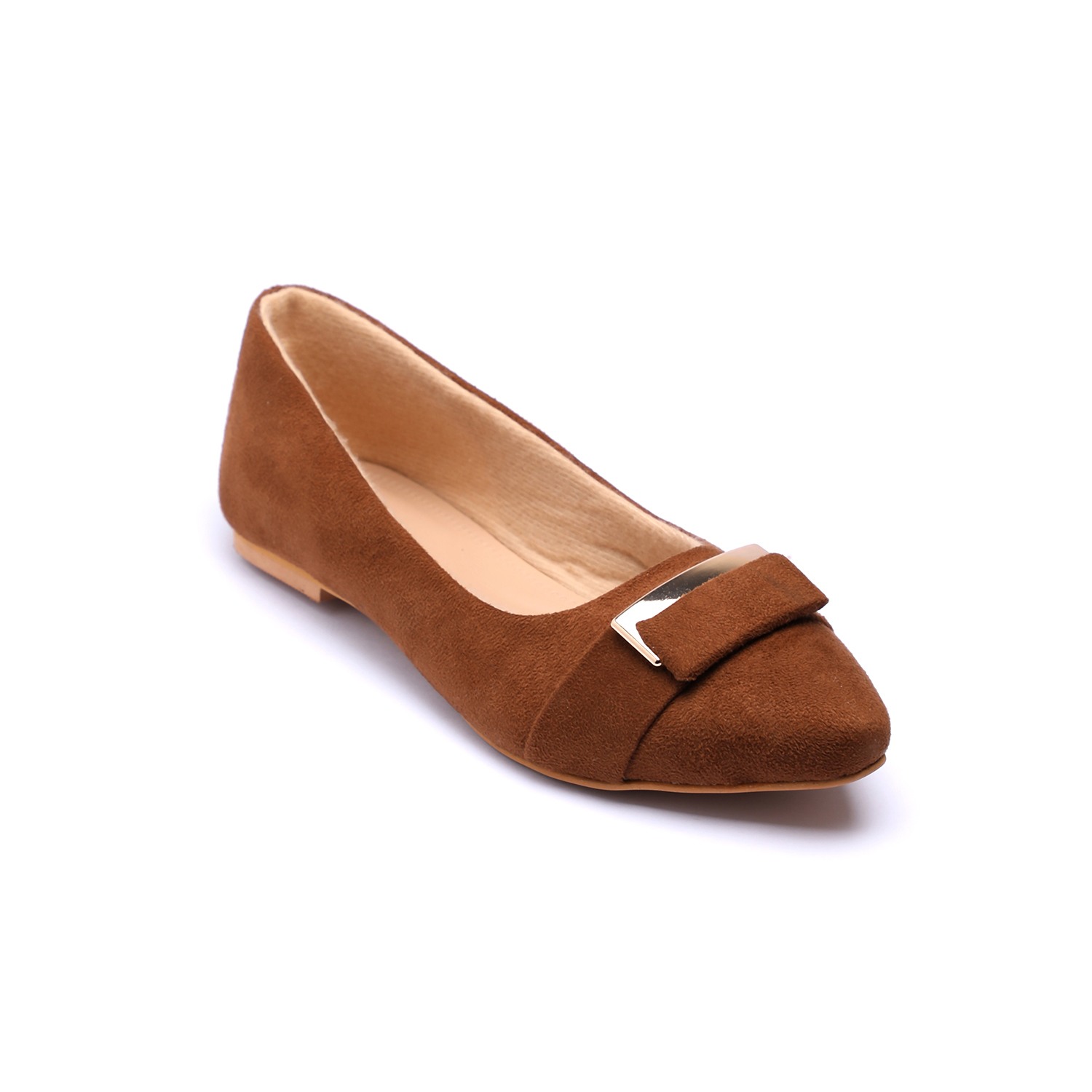 Women Tan Flat Shoes Ballarinas