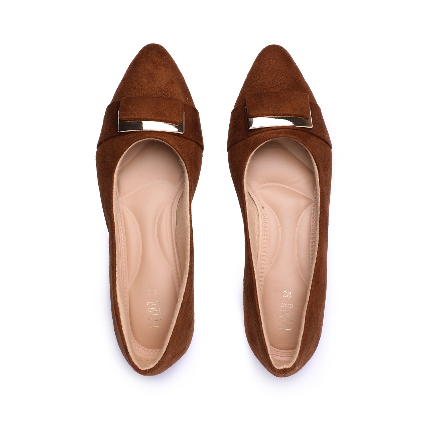 Women Tan Flat Shoes Ballarinas