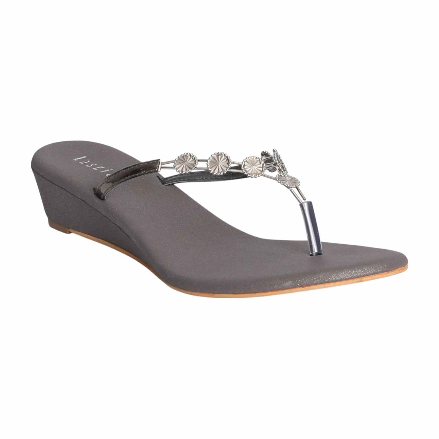 Women Silver Charm Wedge Sandals