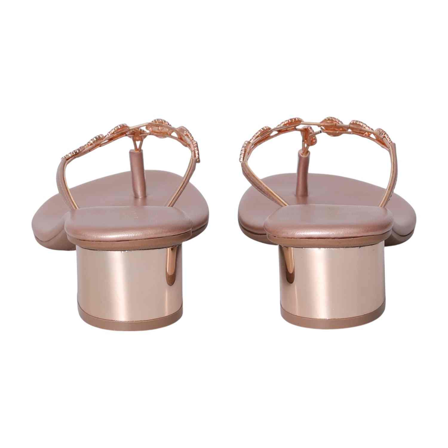Women Rose Gold Block heel sandals